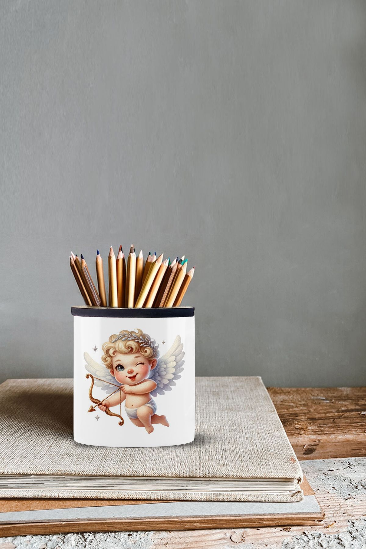 yhfoto Suport Pentru Stilou Cu Imagine Love Child - Suport Pentru Stilou Din Ceramică - Înălțime 9 Cm - Kl25yh-183 - One Size