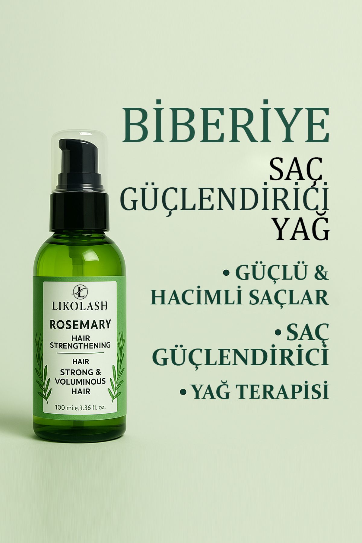 Biberiye Yağı Terapisi Saç Dökülmesi ve Yıpranmış Saçlar için Hızlı Saç Uzatan Biotinli Saç Bakımı