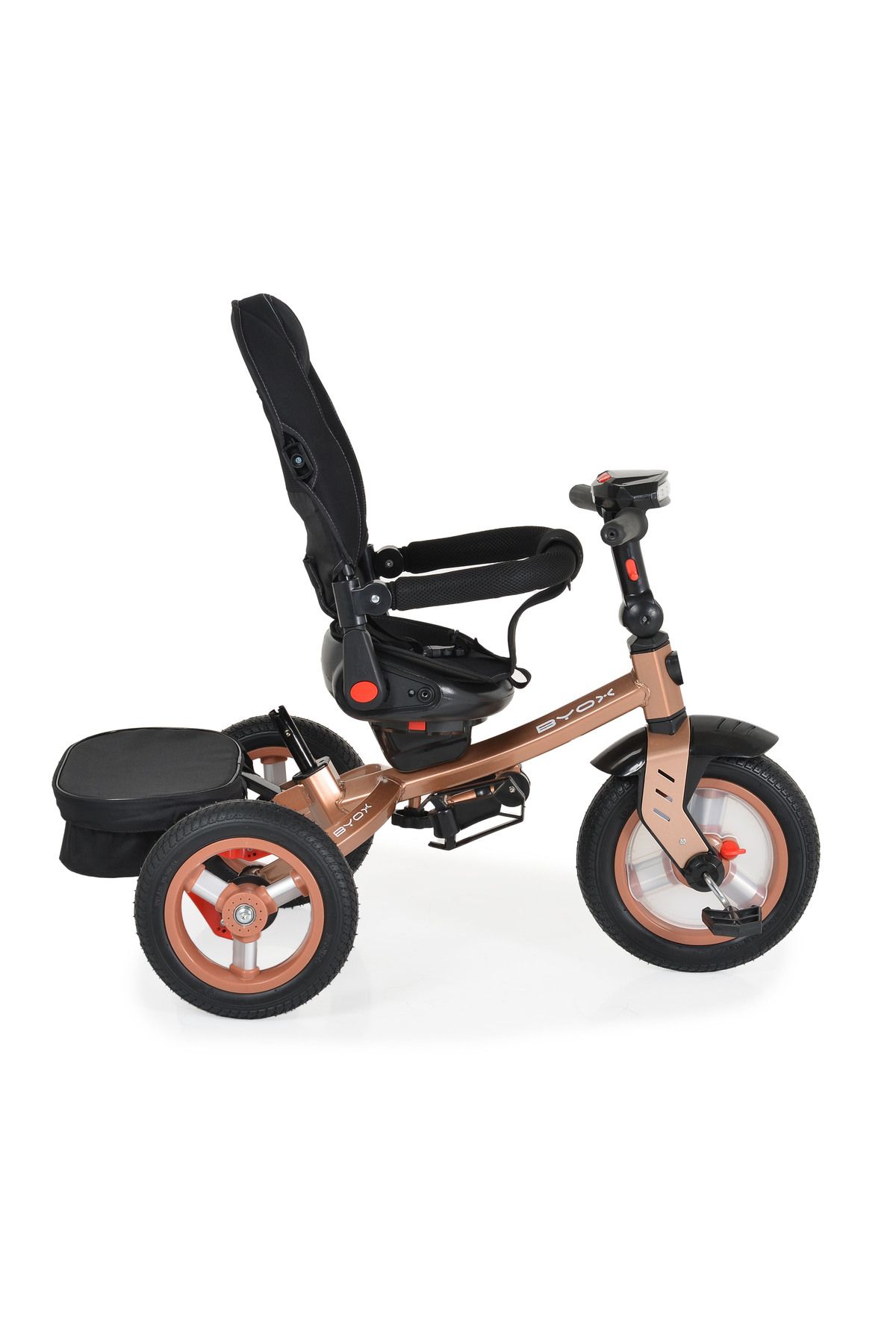 OEM-Tricicleta copii 3-6 Ani, Byox Tornado Bej, scaun reversibil,pozitie de somn, anvelope gonflabile 12
