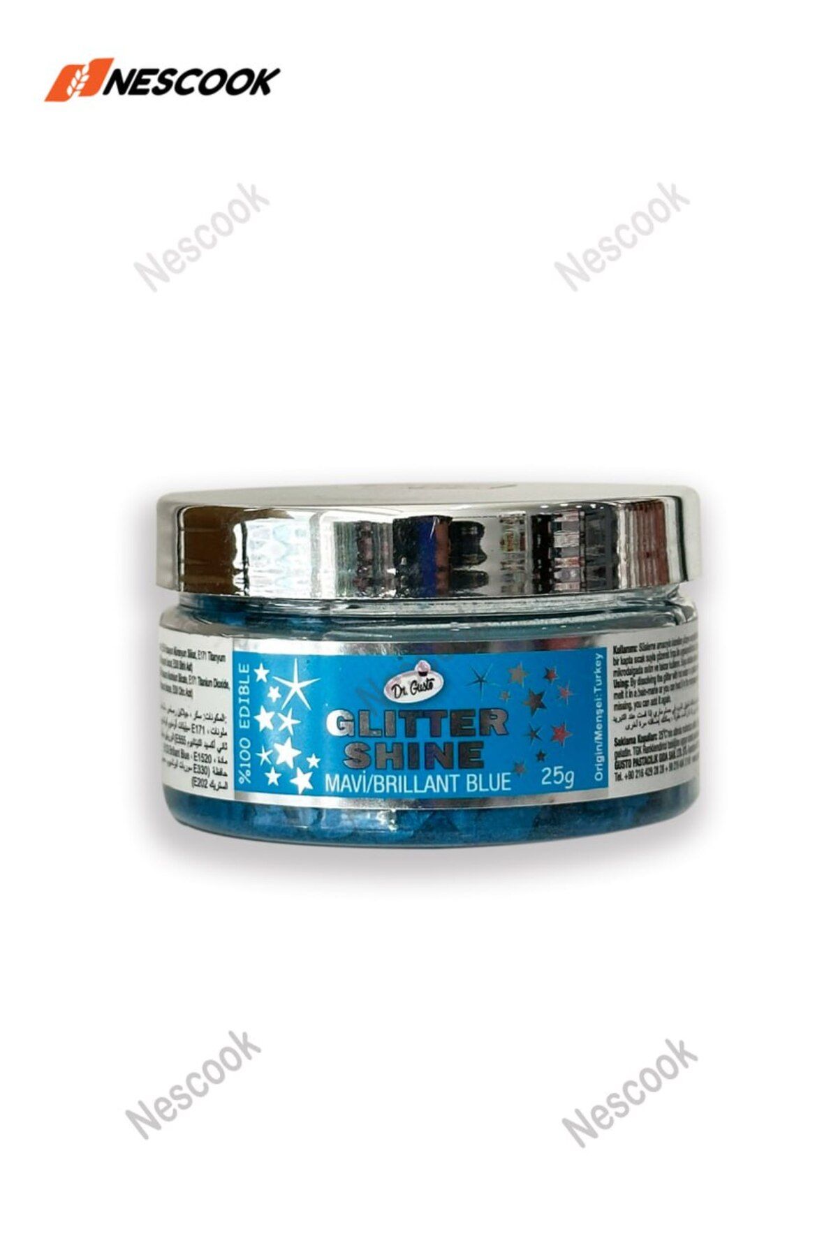 nescook Glitter Simli Pul Gıda Boyası Mavi 25 gr