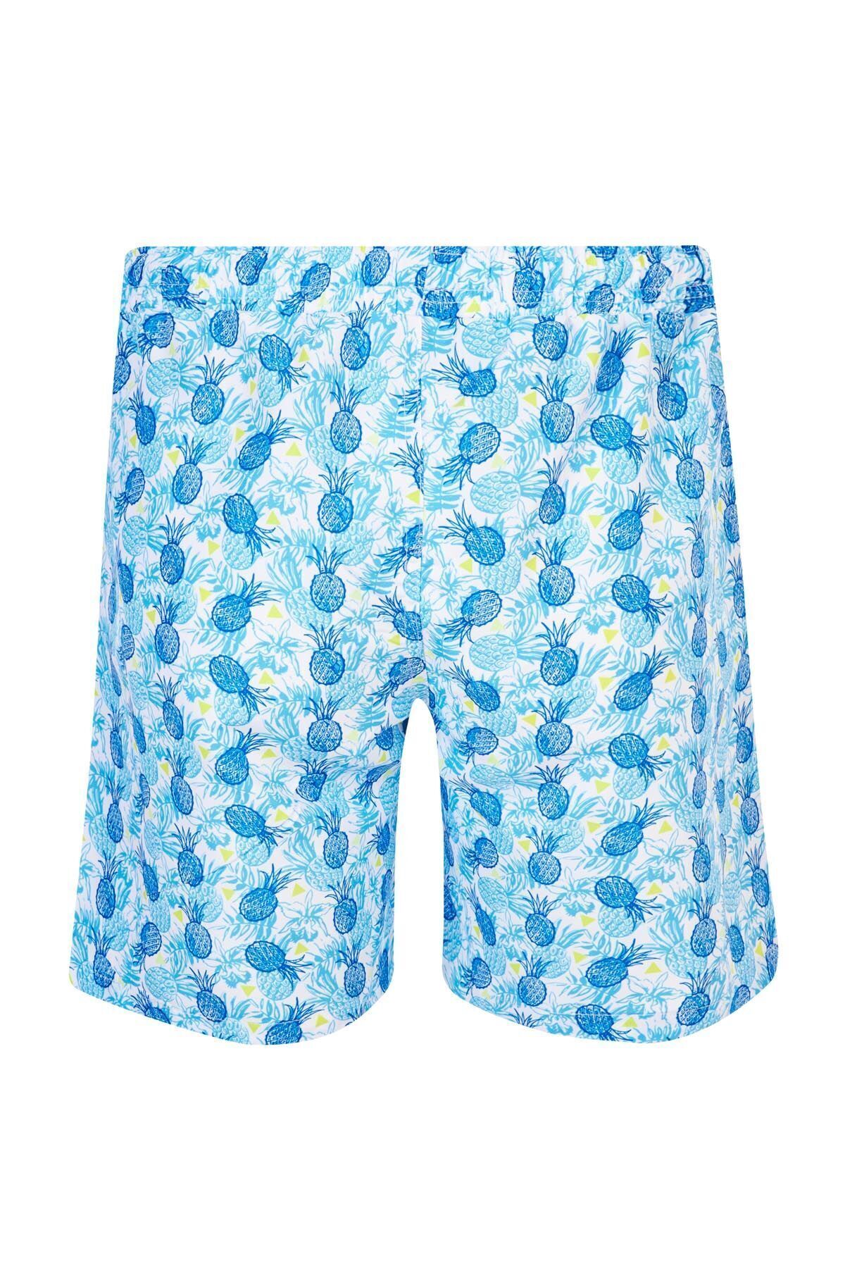 REMSA-Pantaloni scurți pentru bărbați Ross S260 cu model albastru pentru mare și piscină 2