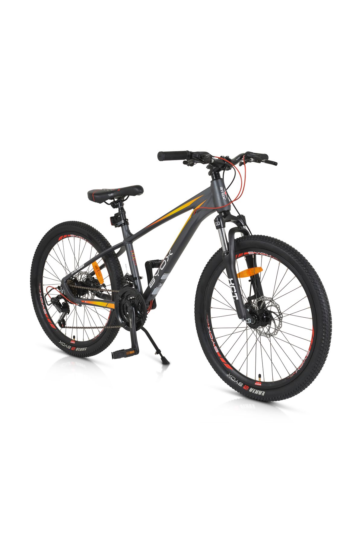 OEM Bicicleta Copii Cu Cadru Din Aluminiu, Byox Clasher Gri 24 Inch, 21 Viteze Shimano, Frane Pe Disc - One Size