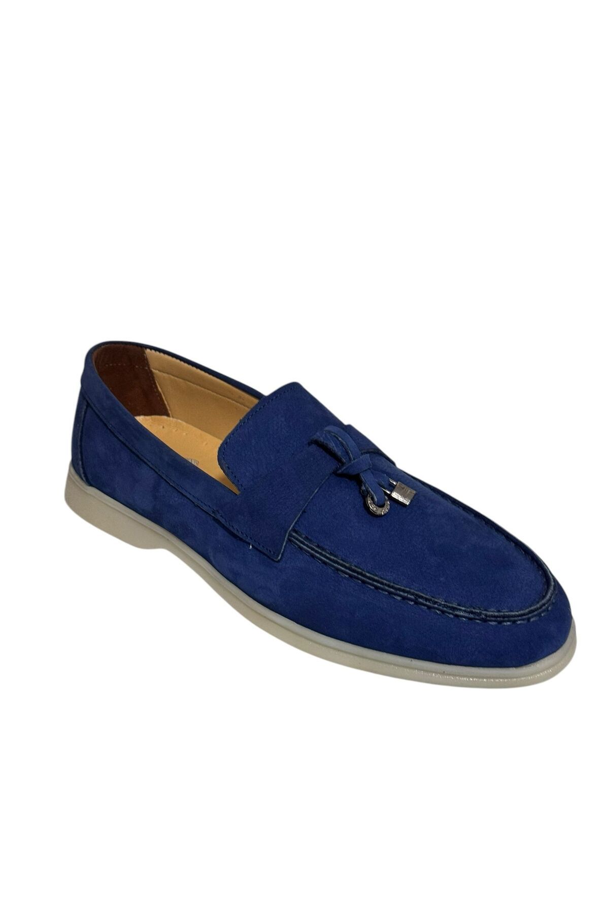 Greyybull Shoes-Blue Nubuck Leather Gel Sole Casual Style Shoes - Leather Men's Shoes 6
