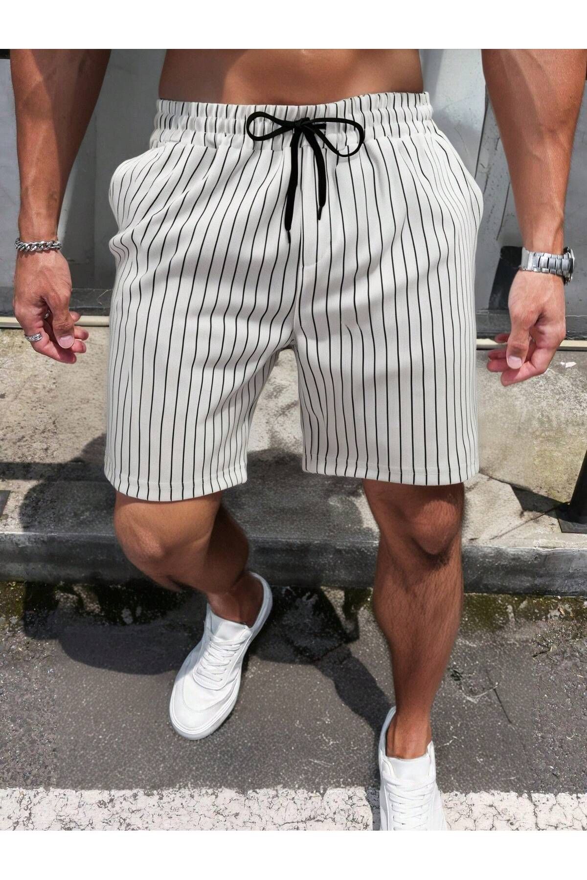 YNGMENCLASS-2-Piece Textured Lycra Comfortable Bermuda Shorts 2