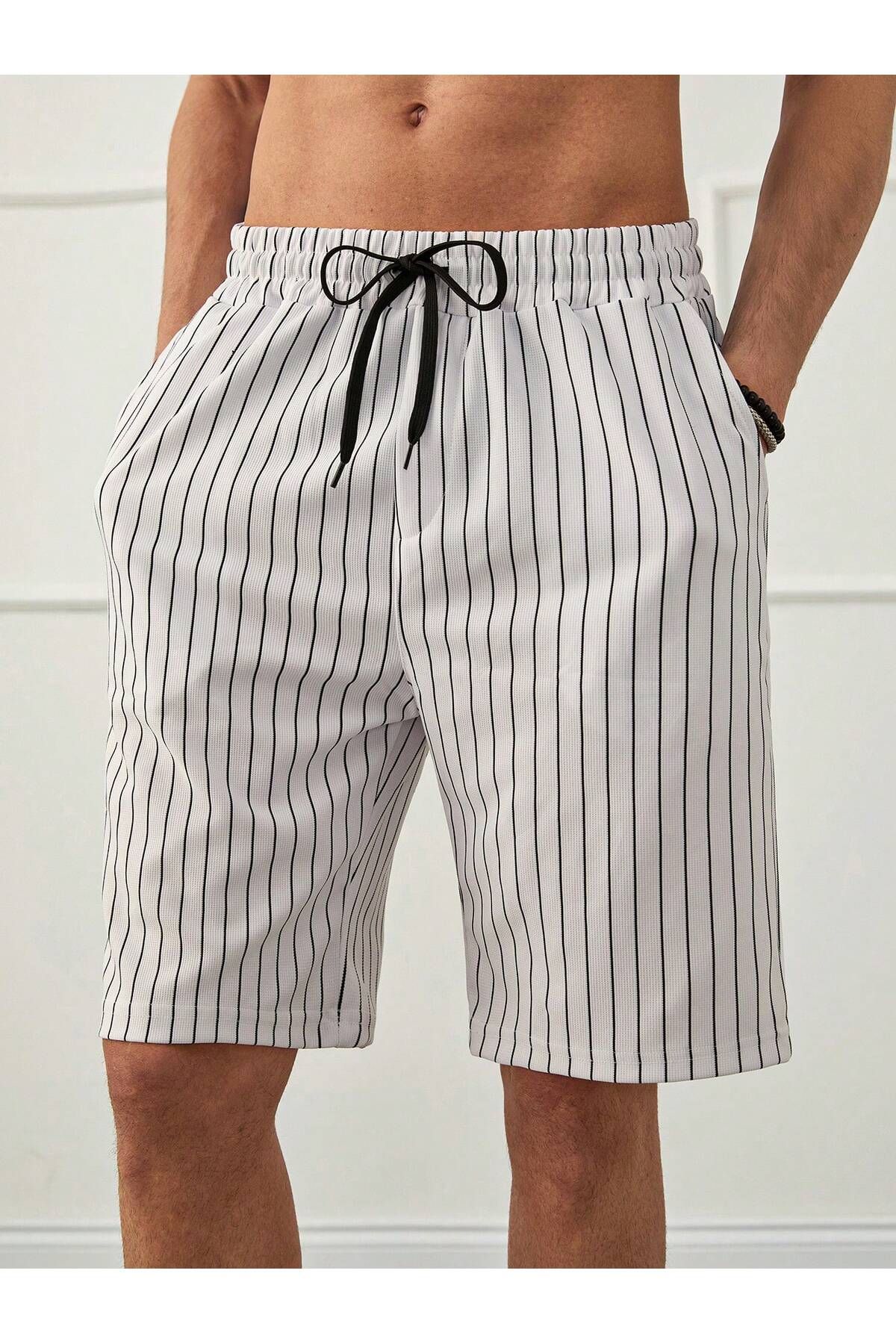 YNGMENCLASS-2-Piece Textured Lycra Comfortable Bermuda Shorts 4