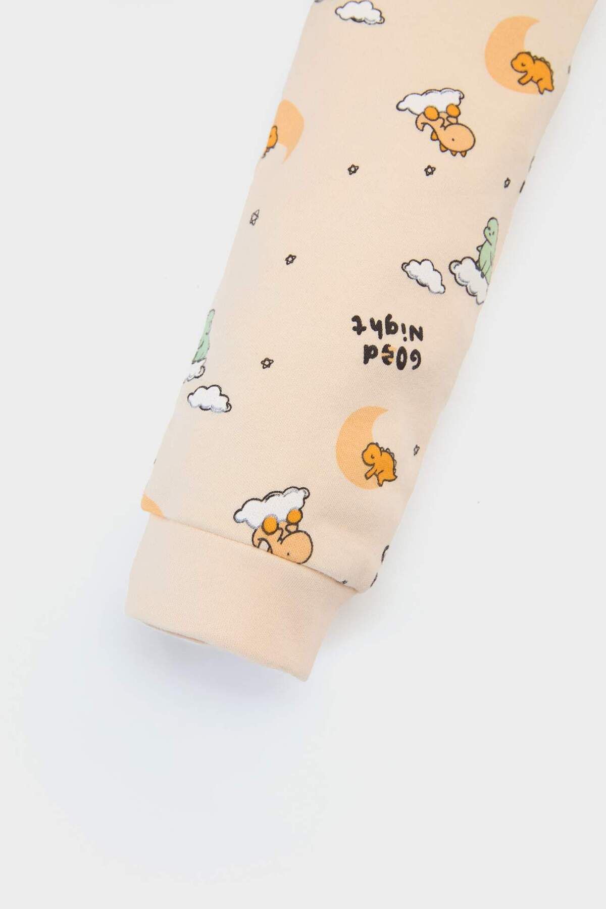 Erkek Bebek Pijama Takımı Dinazor Desenli Uzun Kollu Üst Beli Lastikli Uzun Alt  E6938A525SP - 4