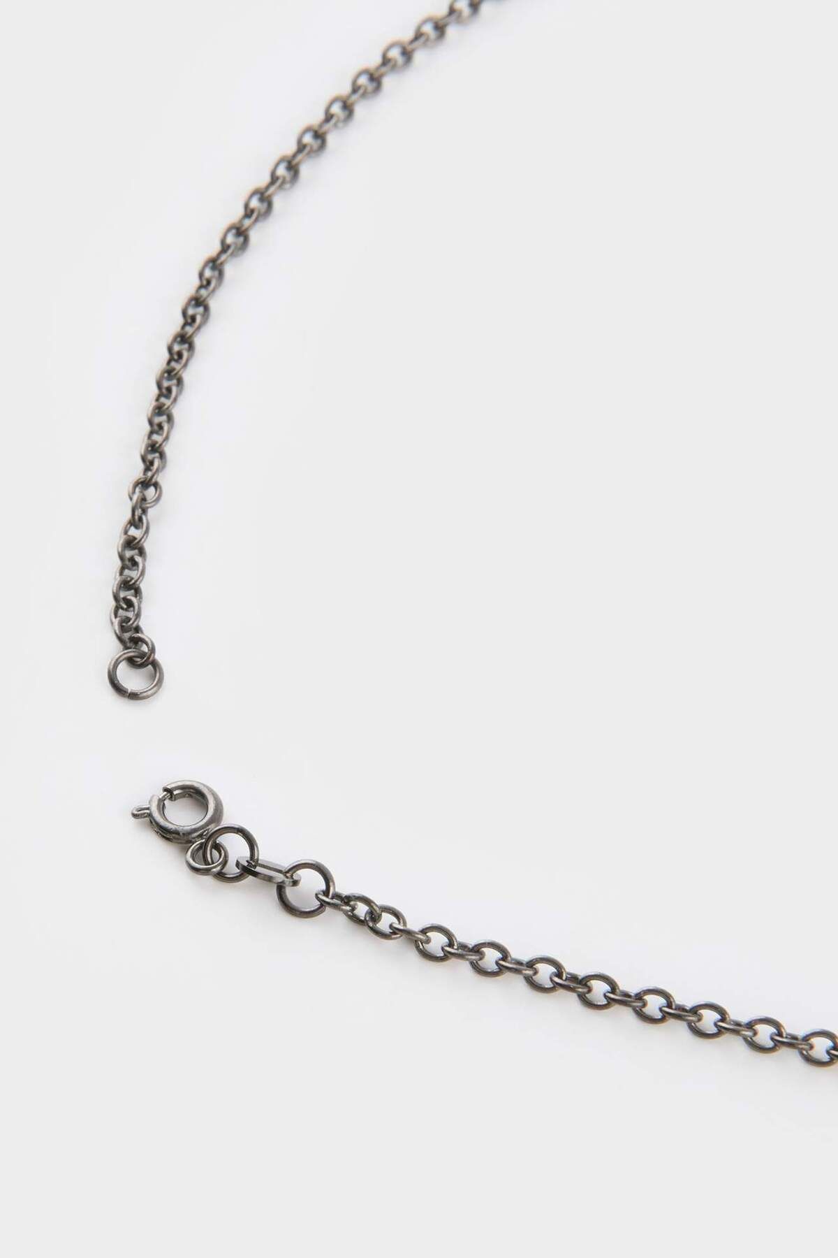 DeFacto-Unisex-Halskette mit Onyx-Stahlstück und Stahlkette E6296AXNS 5