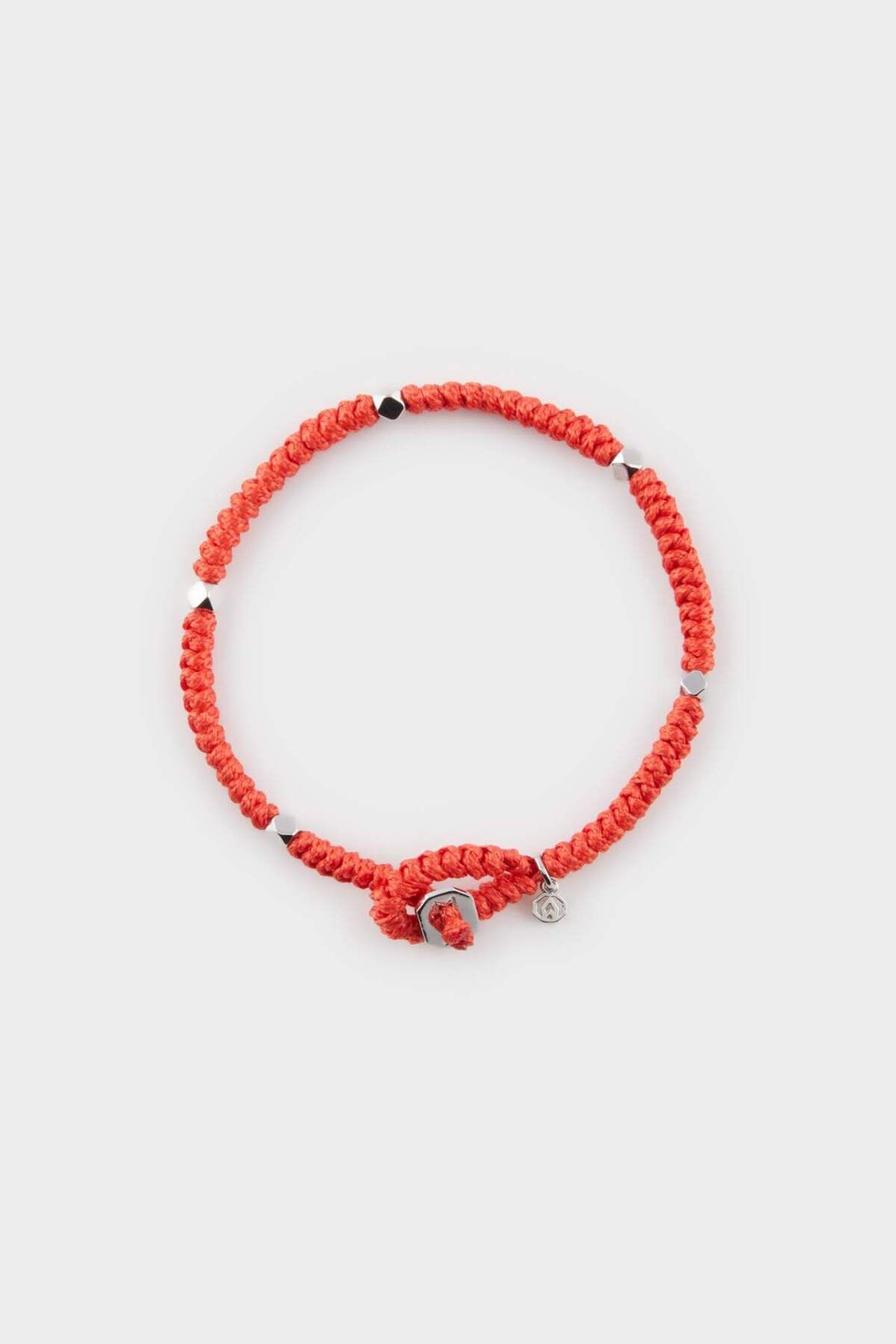DeFacto-Herrenarmband – geflochtenes Seil, Stahlstück, Silber und rote Schlangenmodell E6123axns 3