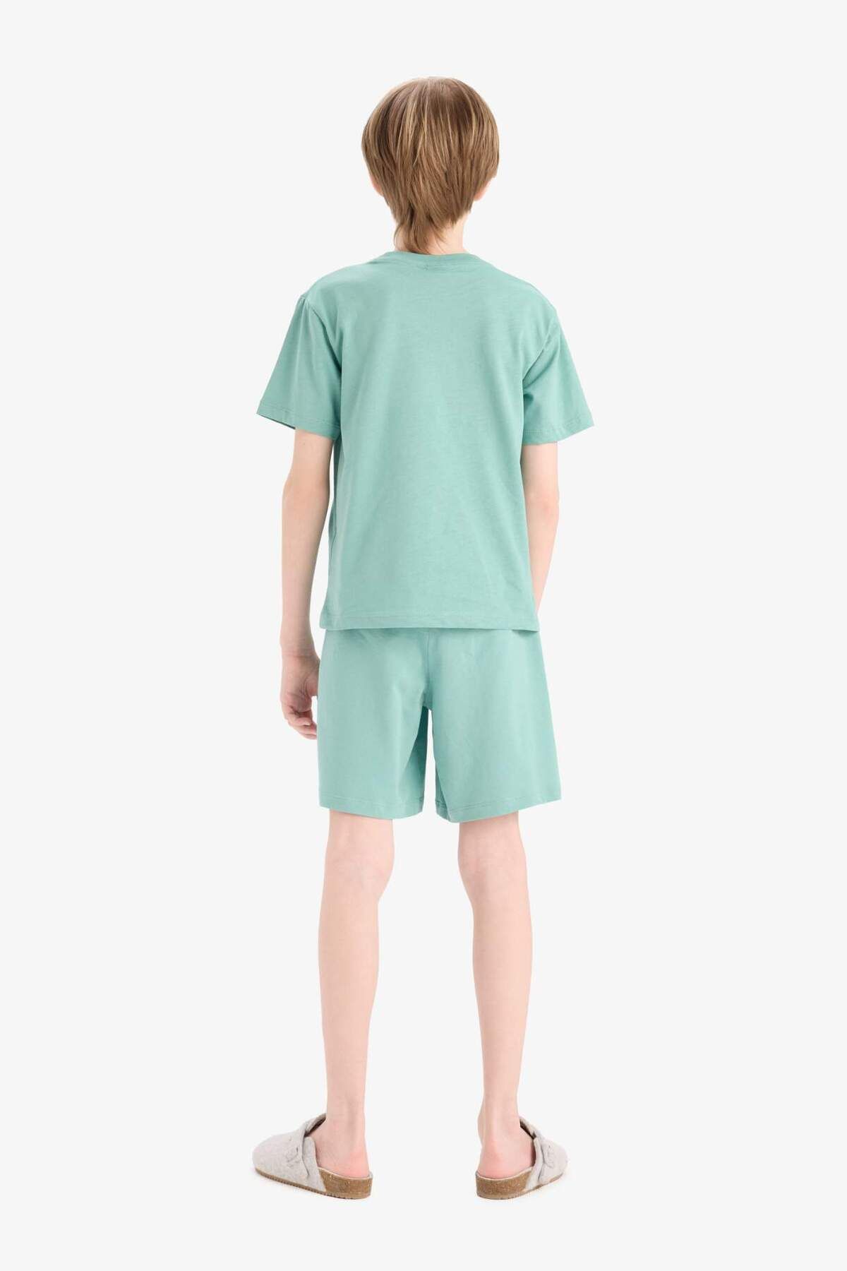 DeFacto-Boy's Pajama Sets Printed Short Sleeve Top with Elastic Waist Shorts E6649A825Sm 8