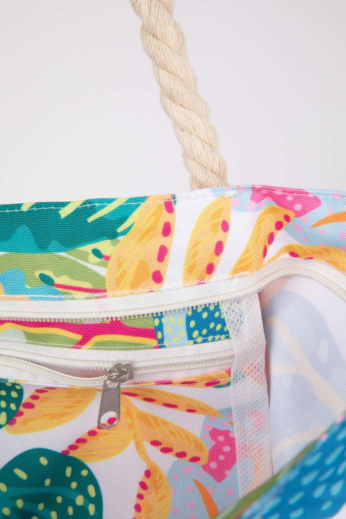 DeFacto-Leaf Patterned Beach Bag X7815Azns 6