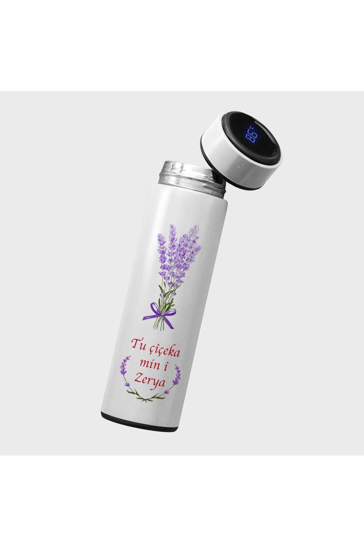ZERYA-Kürtçe Tu Çîçeka Mini Steel Thermos with Digital Display 1