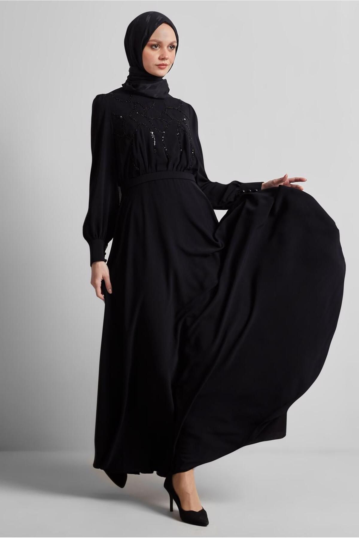 لباس پولکی با جزئیات 45419 Alvina