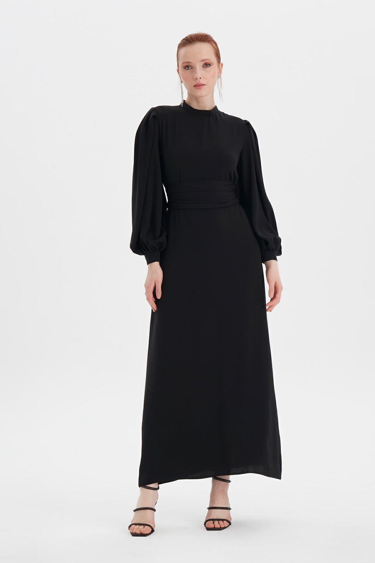 Birgül Bektaş  Siyah Nora Elbise - Görsel 5