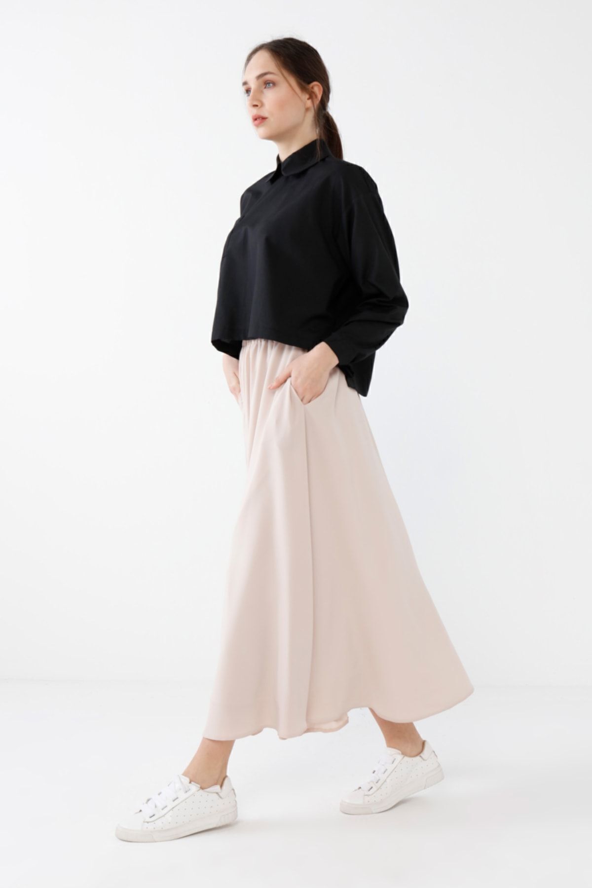 Birgül Bektaş-Mink Colored Flared Skirt 3