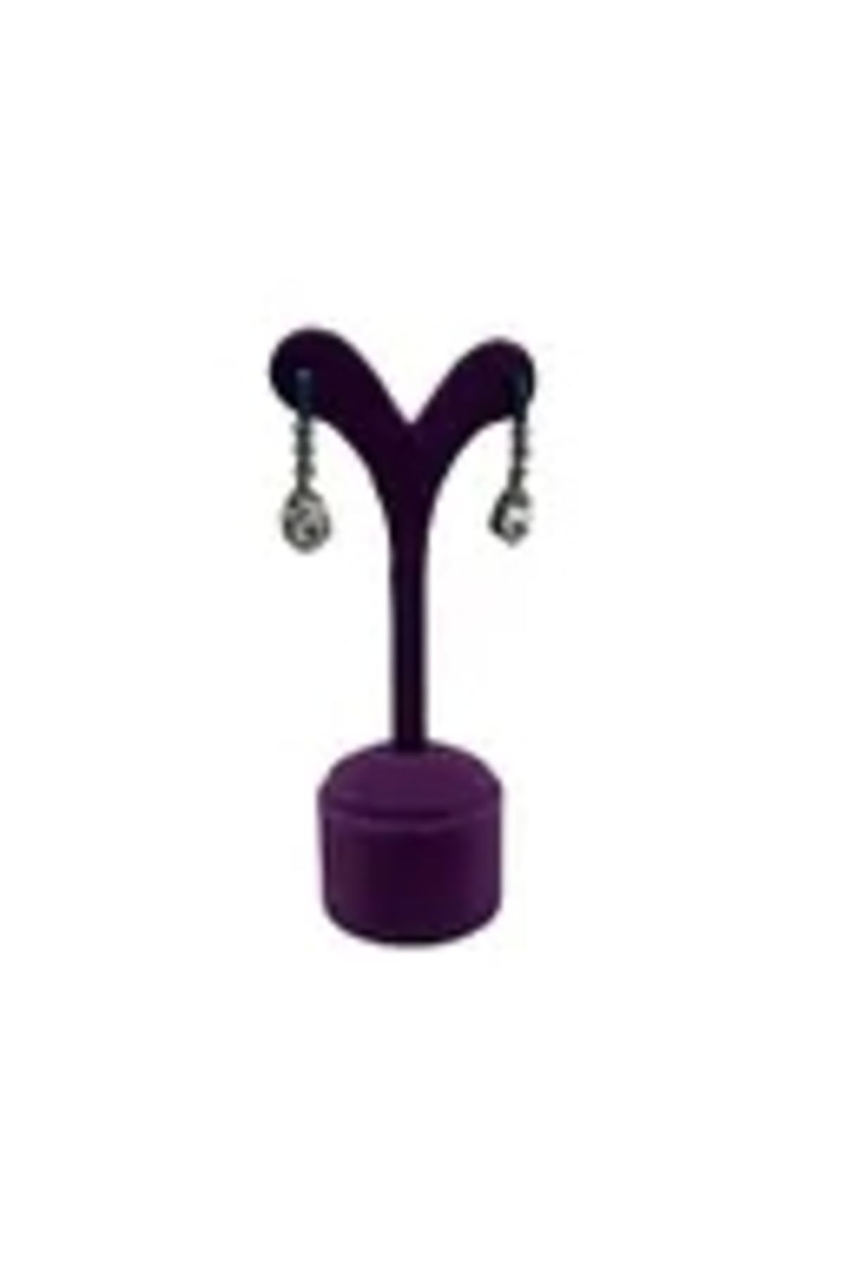 MeGass Dekor Țesătură Piele Intoarsa De Producție Internă Culoare Violet 12 Cm Accesoriu Pentru Afișaj Pentru Cercei - One Size