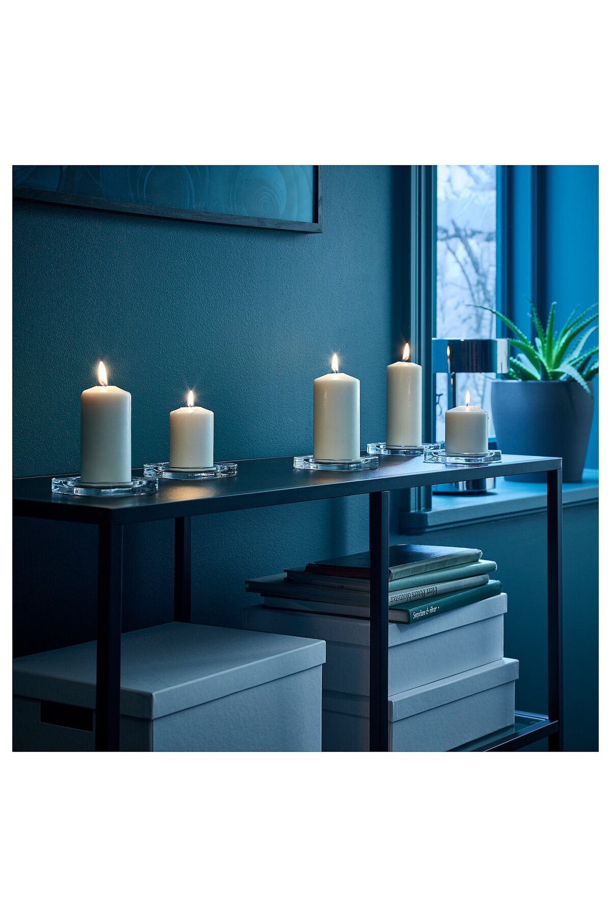 IKEA-FENOMEN Unscented block candle, set of 5, natural 3