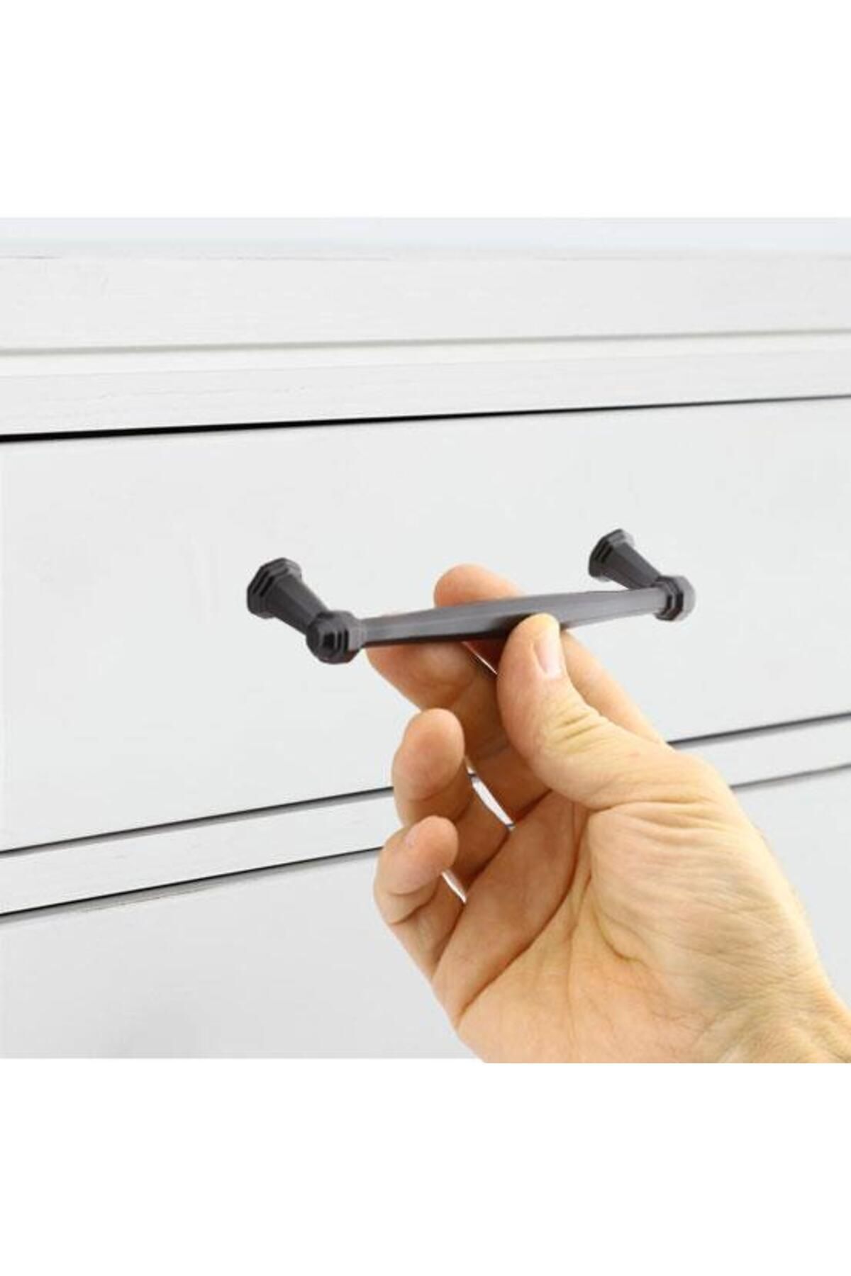Badem10-Metal Negru Mobilier Metal Negru 128MM 12.8CM Dulap Sertar Bucătărie 6