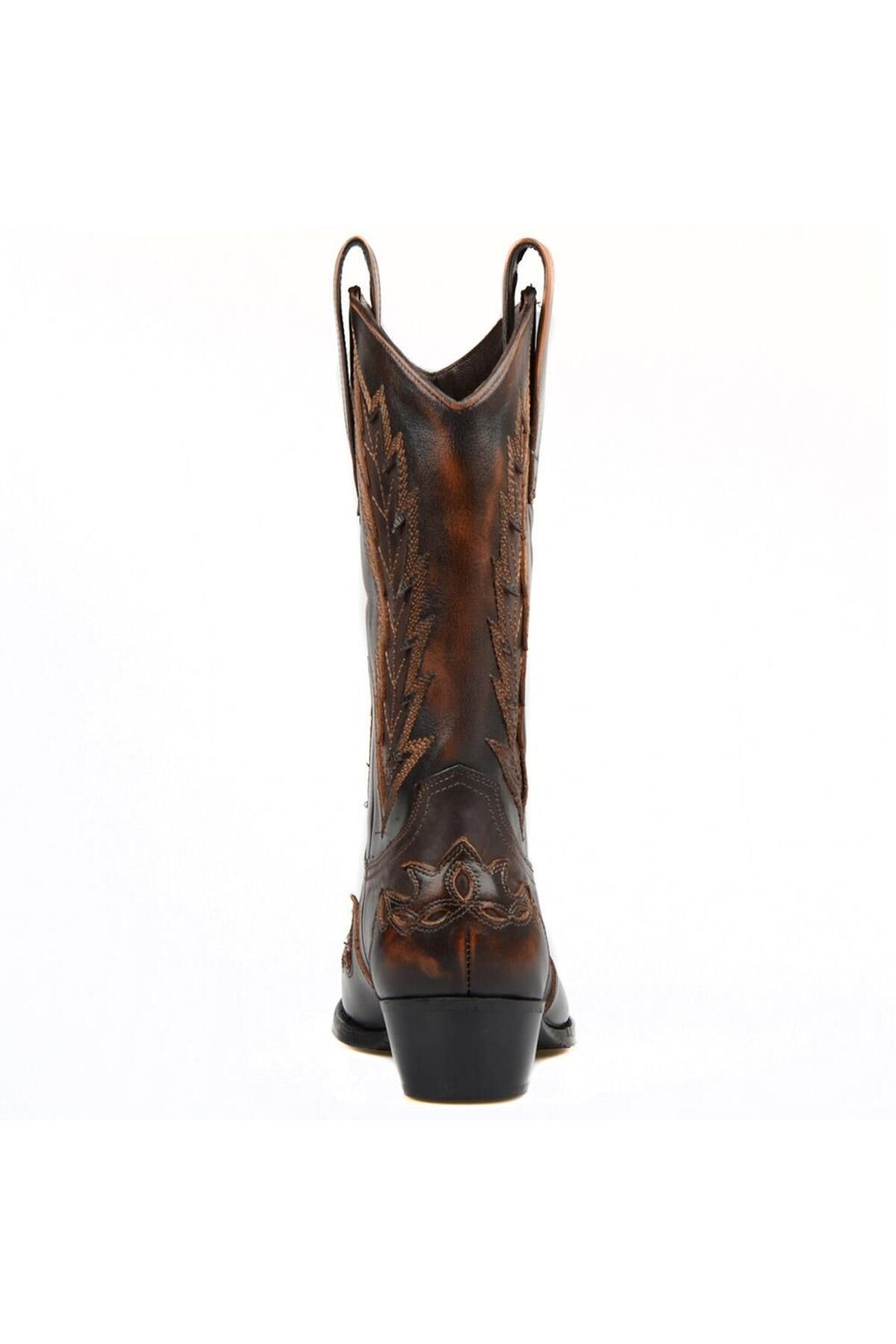 FootCourt-Brown Men's Cowboy Boots (Red) 3