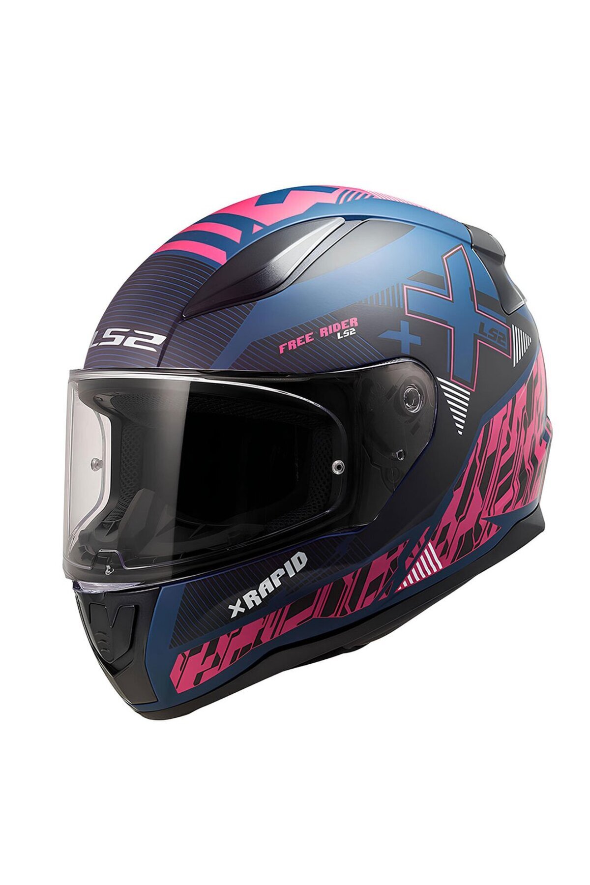 LS2 FF353 RAPID 2 XTREET PEMBE MAVİ KAPALI KASK XS