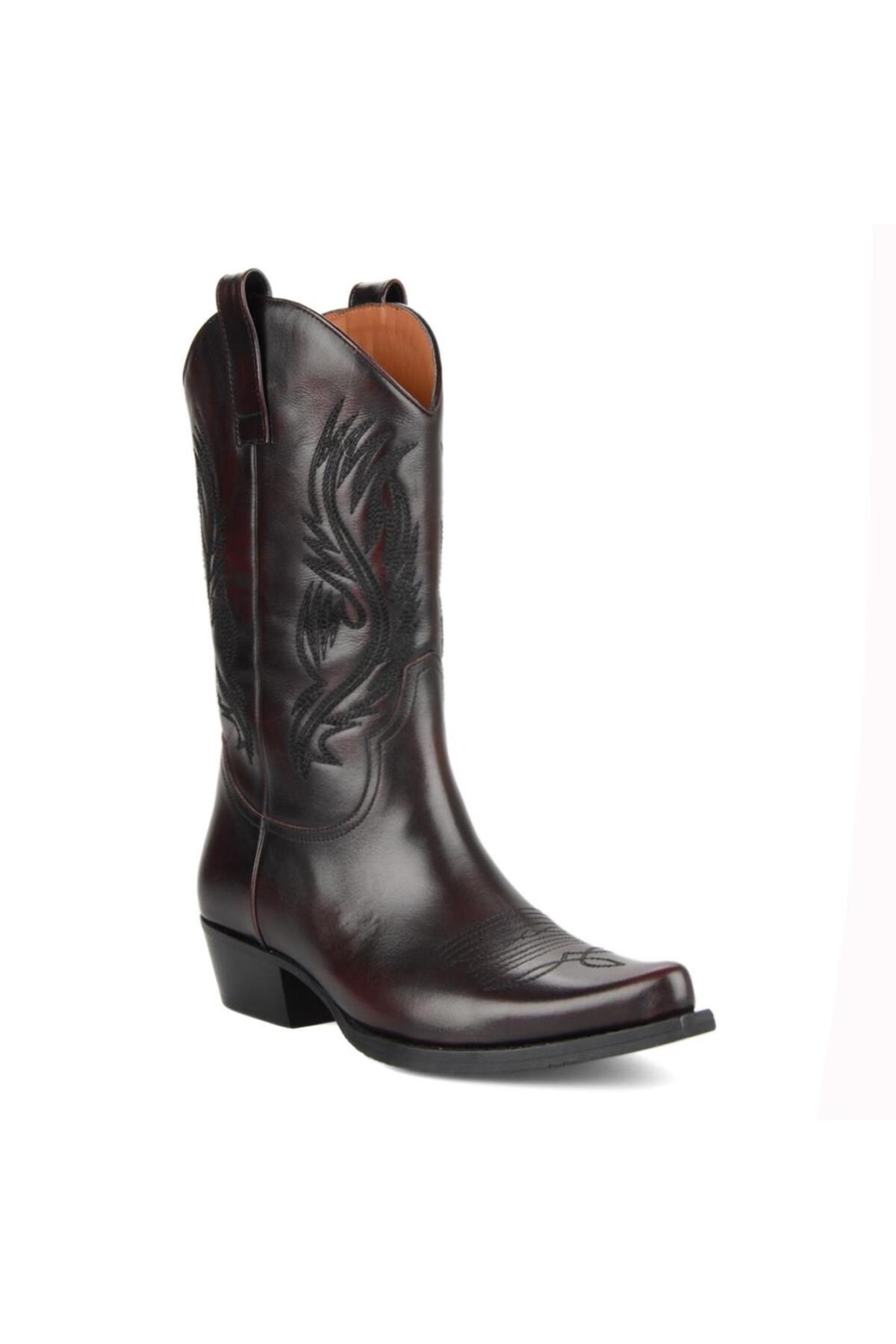 FootCourt Bordo Erkek Kovboy Çizmesi görsel 3