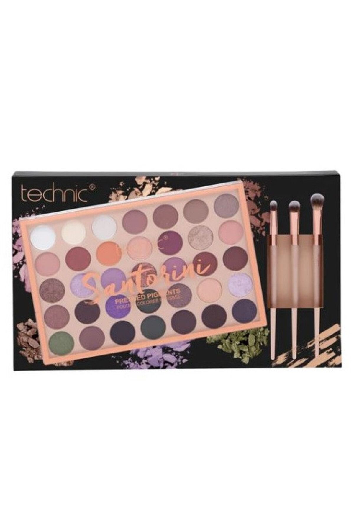 TECHNIC-Sada líčení, paleta 35 očních stínů a 3 aplikační štětce, Technic, Santorini, veganská 2