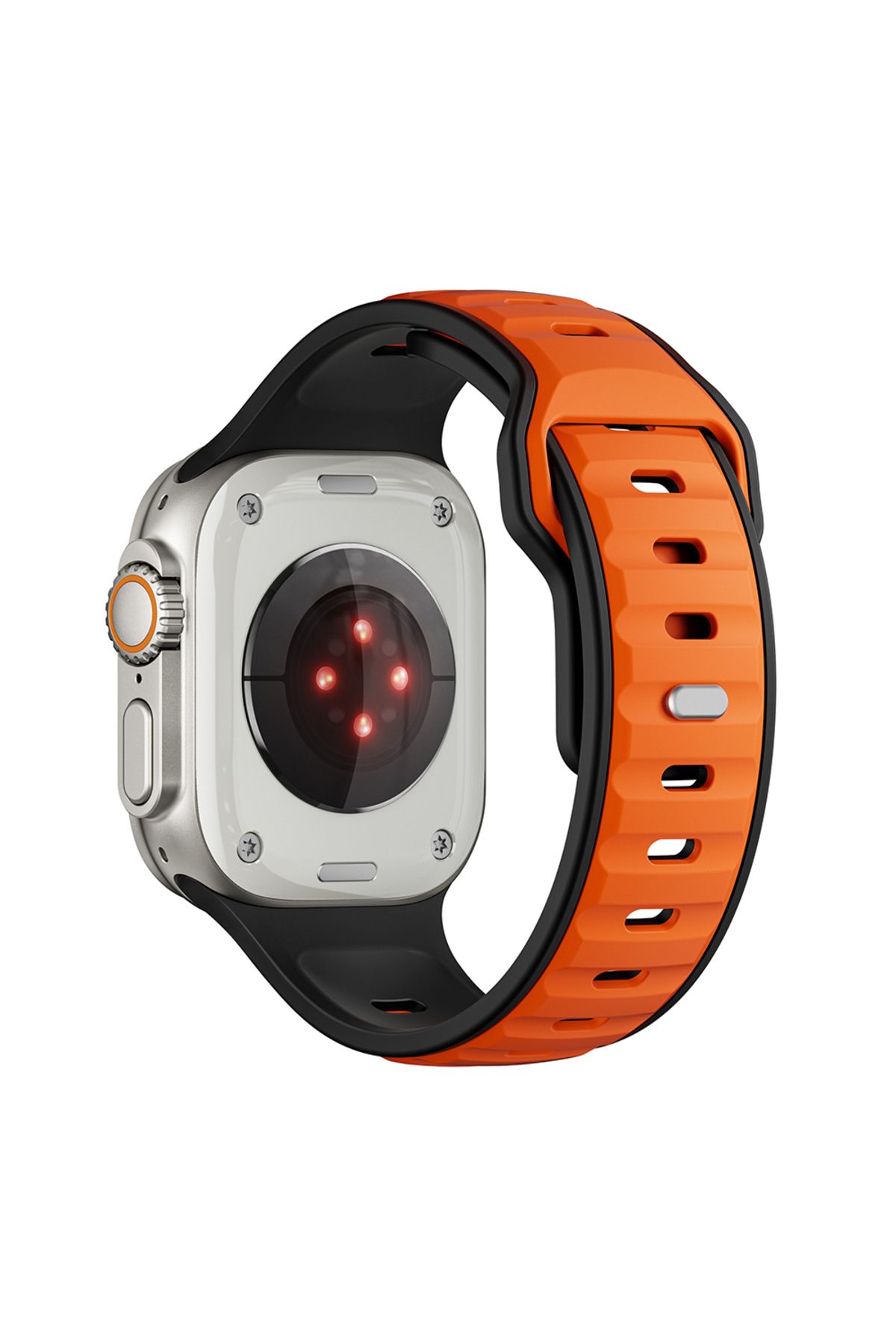 Deppo Trend Apple Watch 42mm/44mm/45mm/46mm/49mm Watch Ultra 2 Uyumlu Silikon Dayanıklı Ayarlanabilir Kordon
