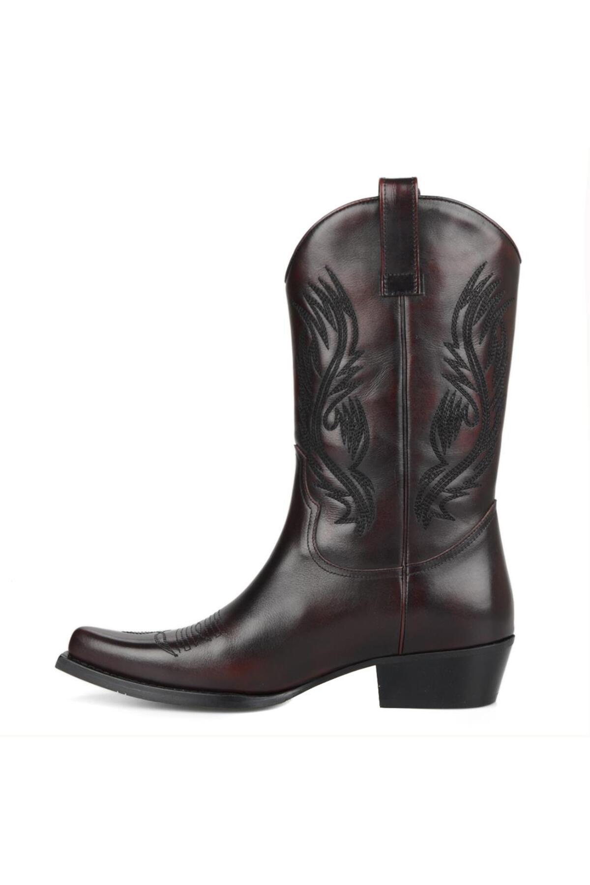 FootCourt Bordo Erkek Kovboy Çizmesi görsel 5