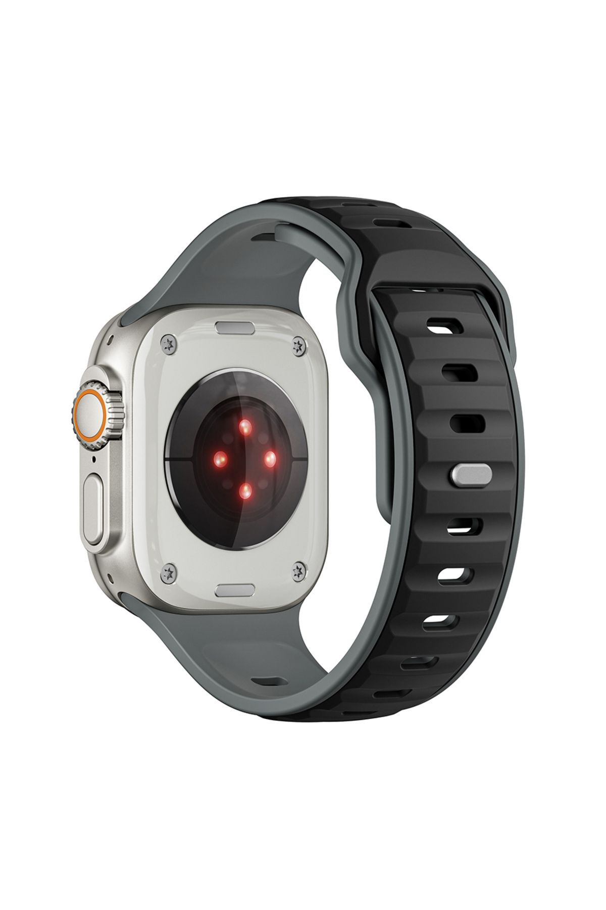Deppo Trend Apple Watch 42mm/44mm/45mm/46mm/49mm Watch Ultra 2 Uyumlu Silikon Dayanıklı Ayarlanabilir Kordon