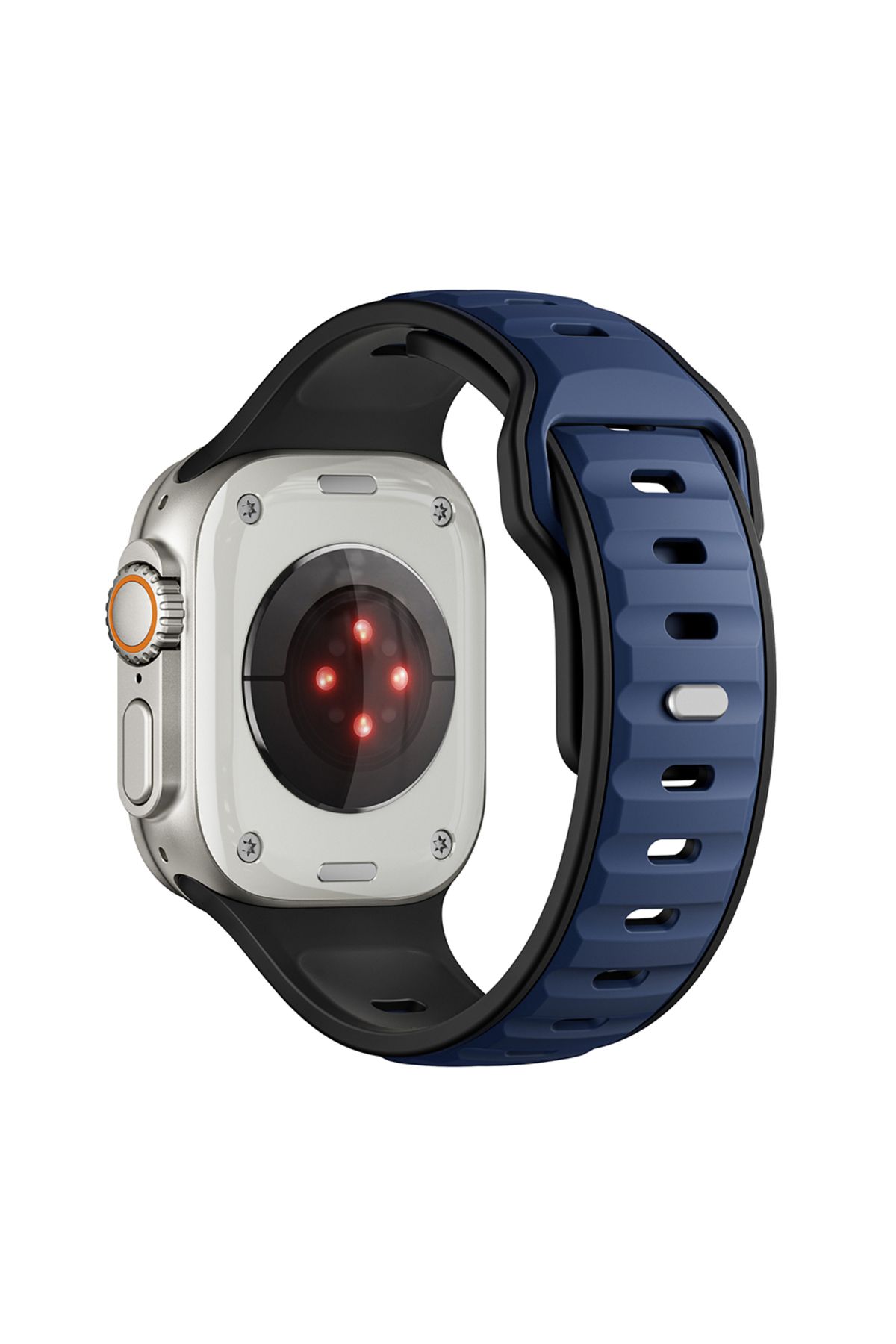 Deppo Trend Apple Watch 42mm/44mm/45mm/46mm/49mm Watch Ultra 2 Uyumlu Silikon Dayanıklı Ayarlanabilir Kordon