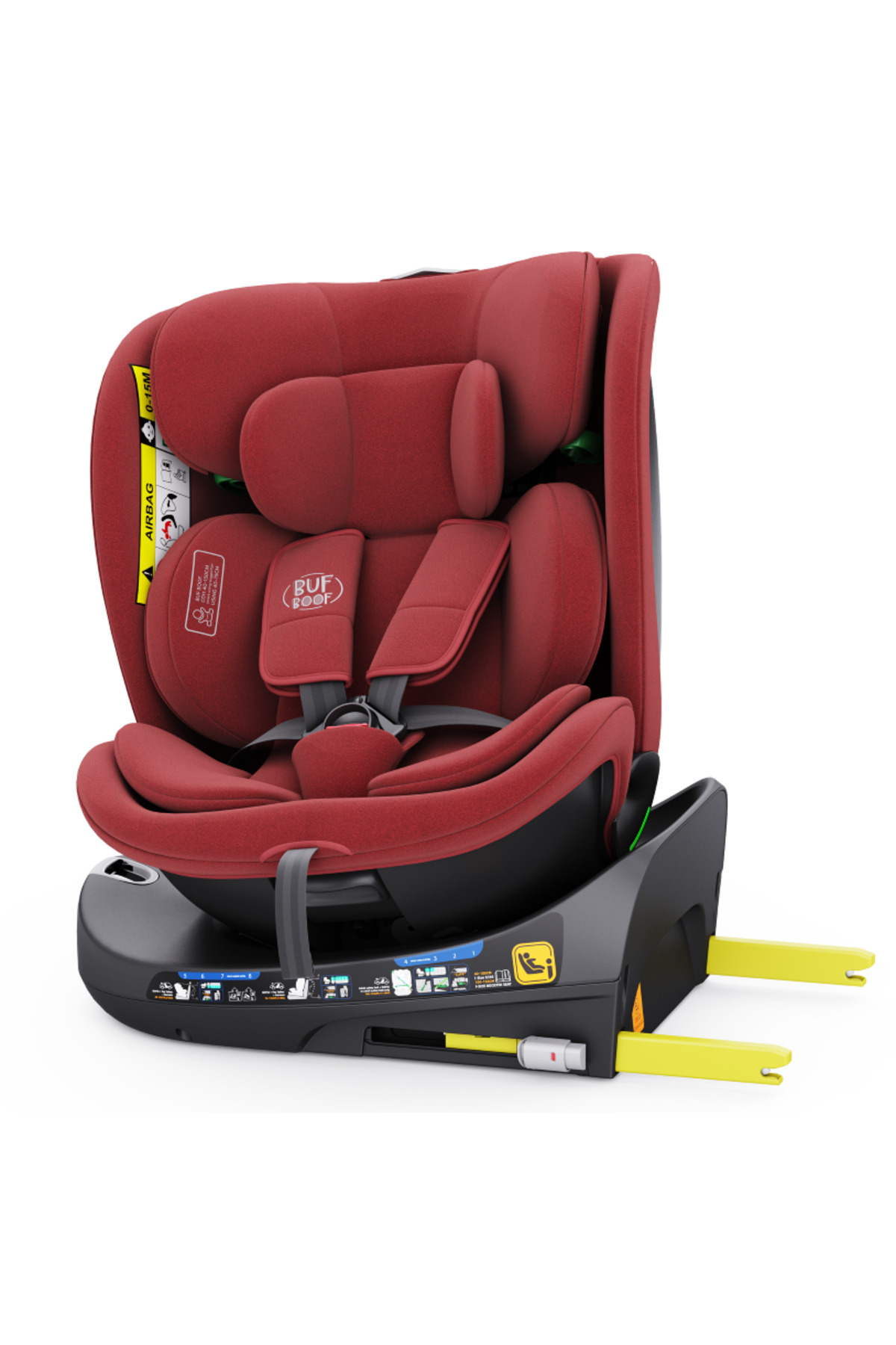 BUF BOOF-Scaun Auto B-joy Deluxe Isize Red Isofix Pozitie Somn 155 Grade Rotativ 40-150 Cm 4