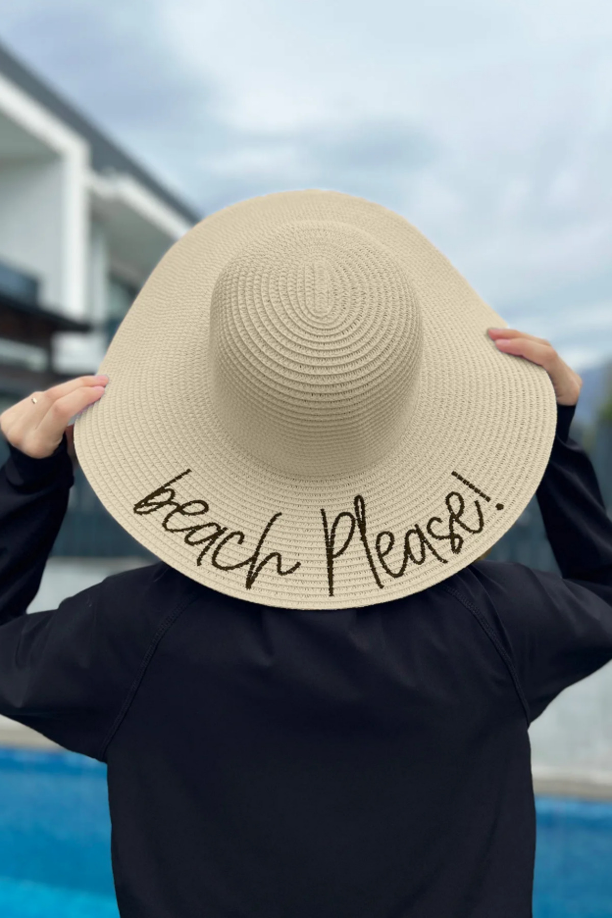 Remsa Mayo Beach Please Yazılı Hasır Şapka Bej Rş-60 görsel 2