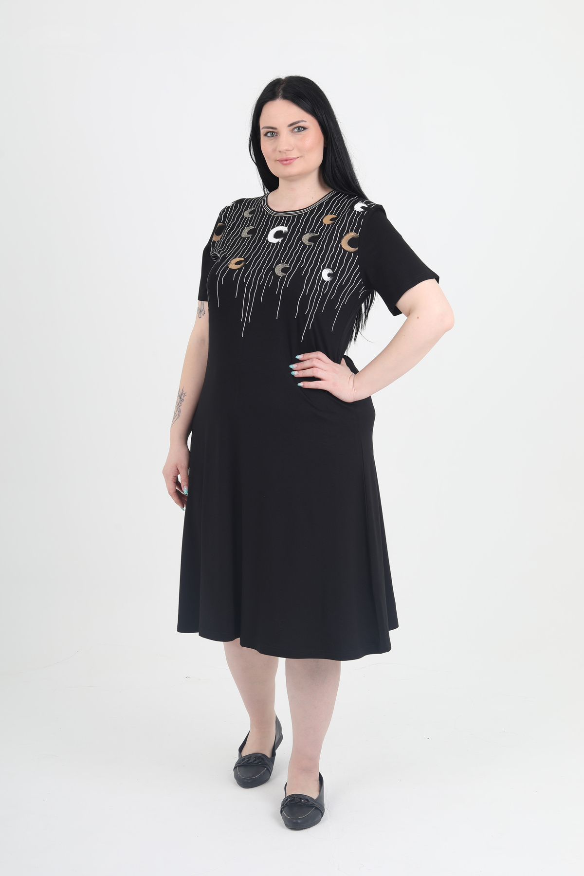 GNR-Plus Size Short Sleeve Print Dress 2