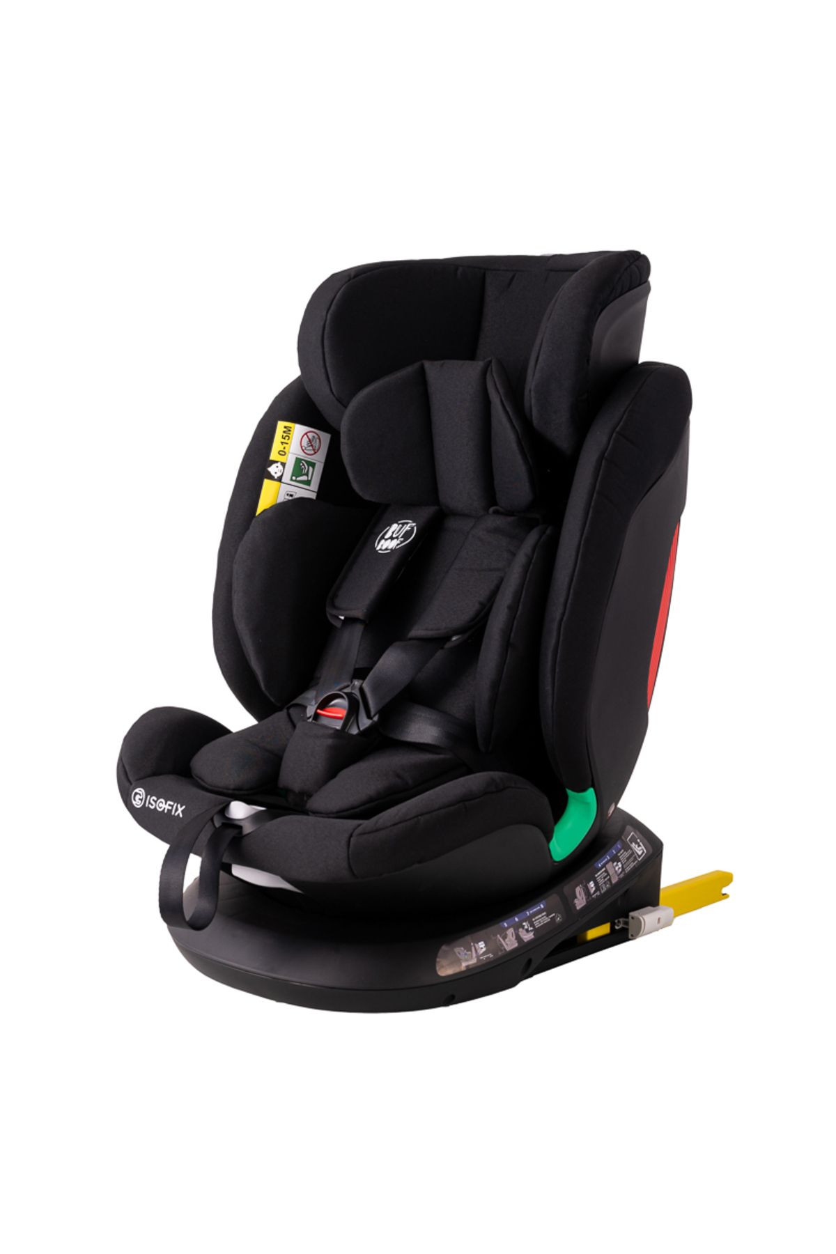 BUF BOOF-Diamond Deluxe i-Size Buf Boof Car Seat with 360 Degree Rotating ISOFIX Top Tether 40-150 cm Black 6