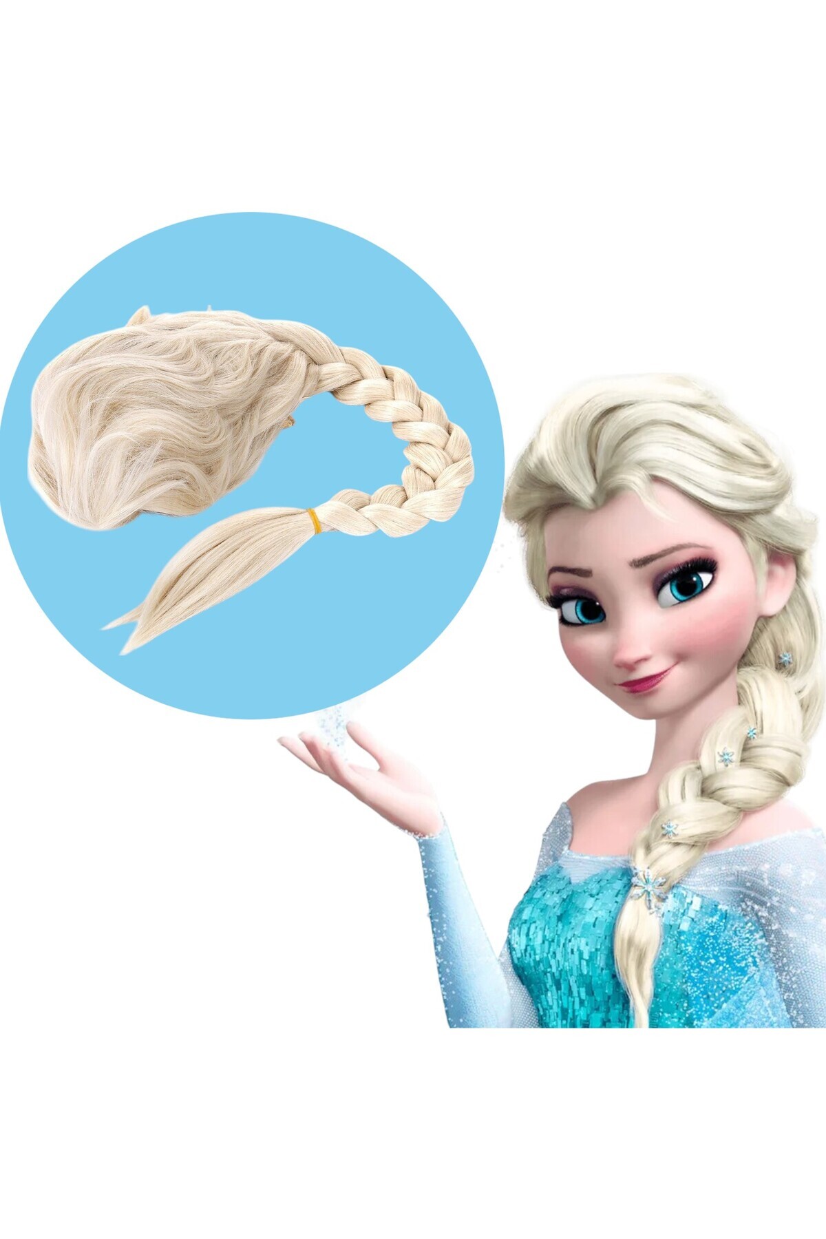 China Bazaar Elsa Frozen Sarışın Örgülü Peruk Saç - Cosplay, Doğum Günü, Kostüm Partileri, Cadılar Bayramı