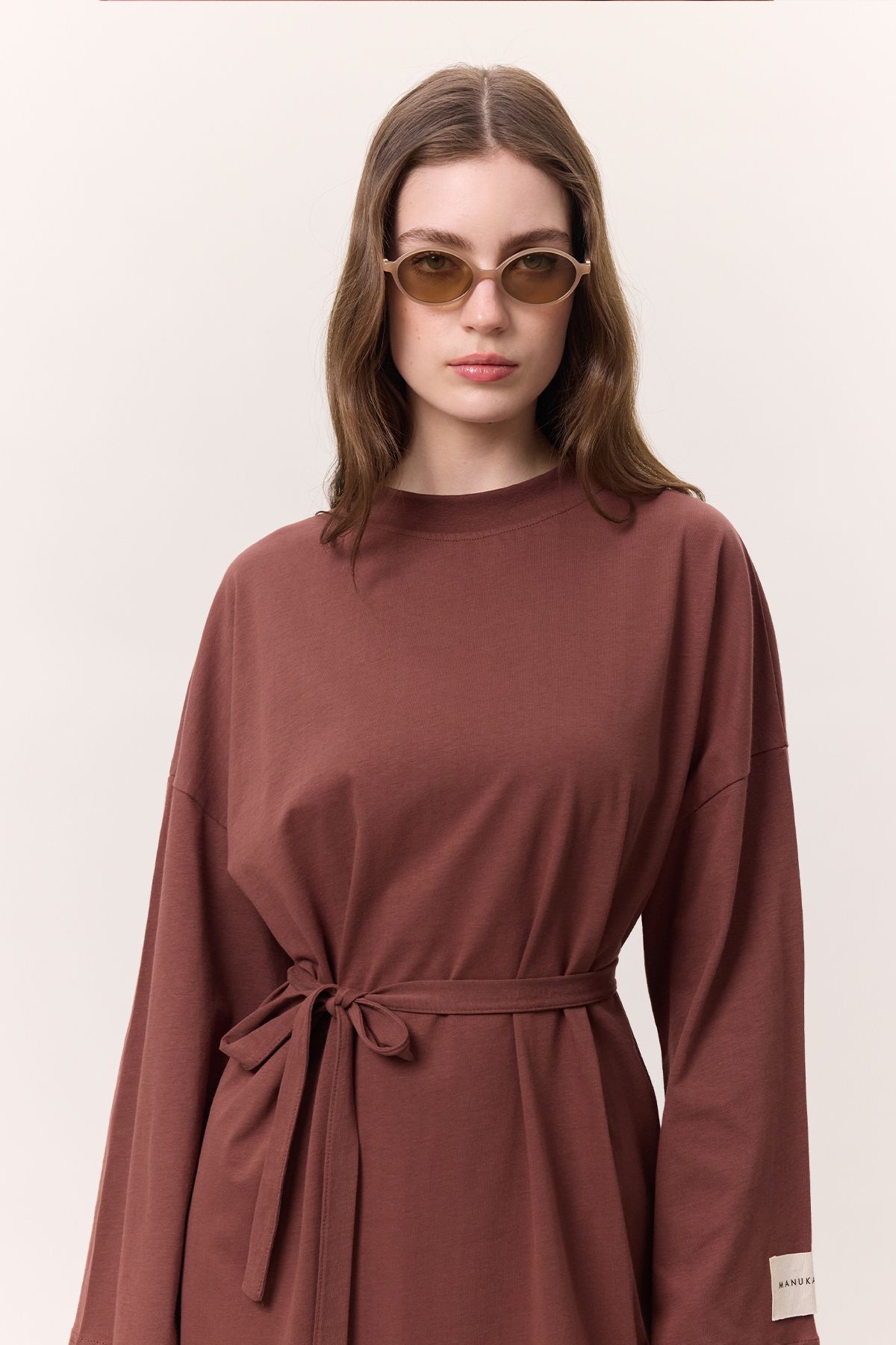 Manuka-  OVERSIZE Langes Freizeitkleid - Baumrinde 6
