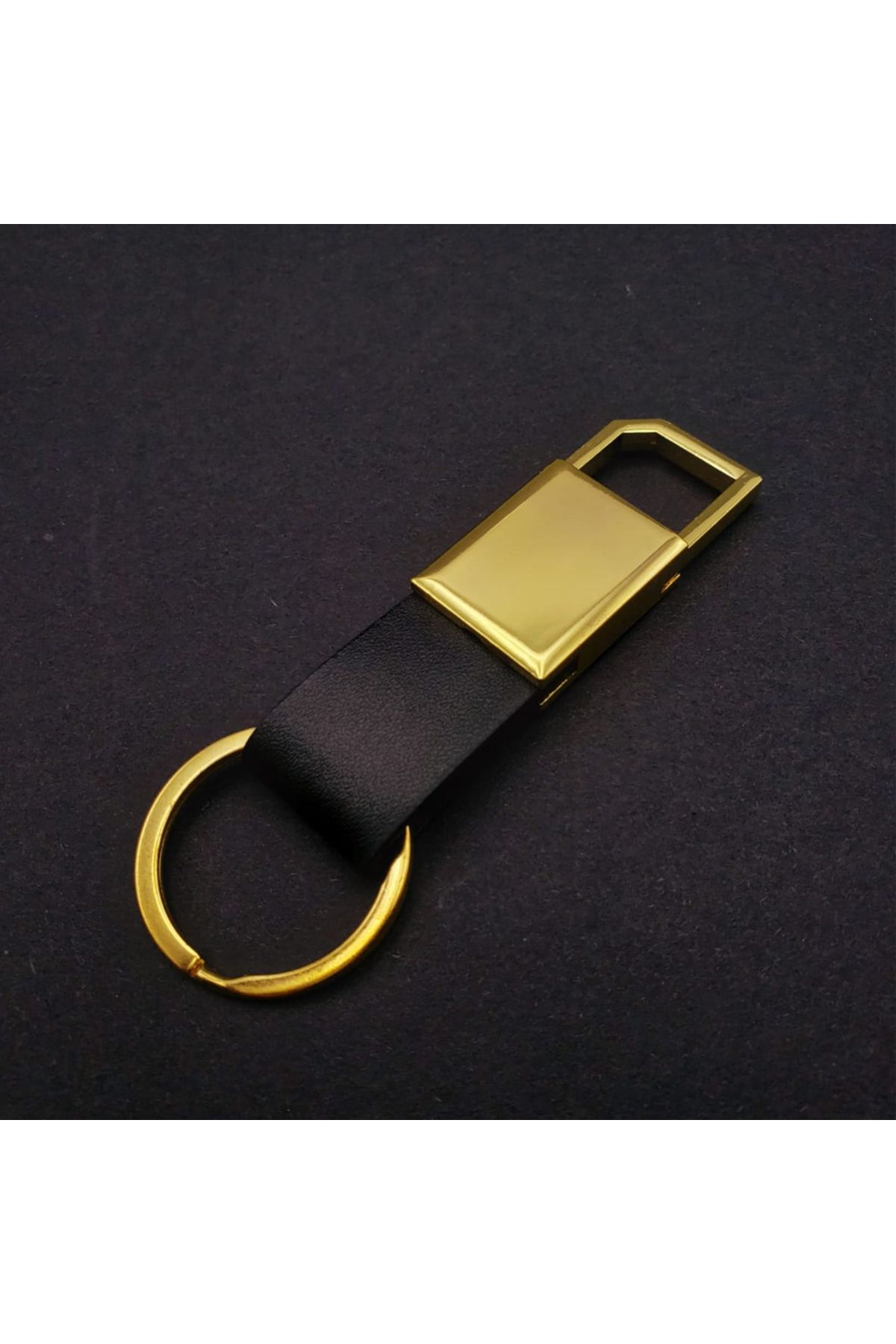 karadağsb Metal Deri Anahtarlık Siyah Gold