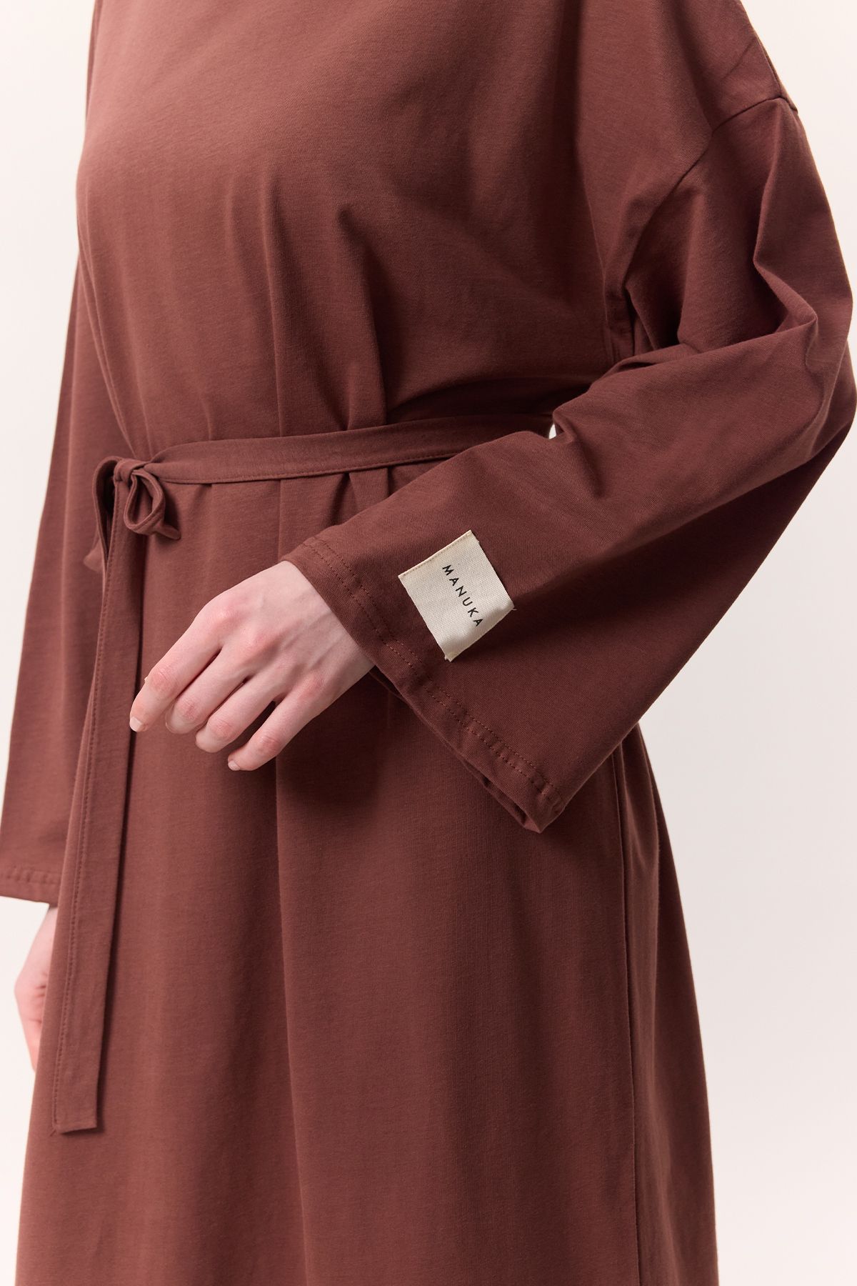 Manuka-  OVERSIZE Langes Freizeitkleid - Baumrinde 5