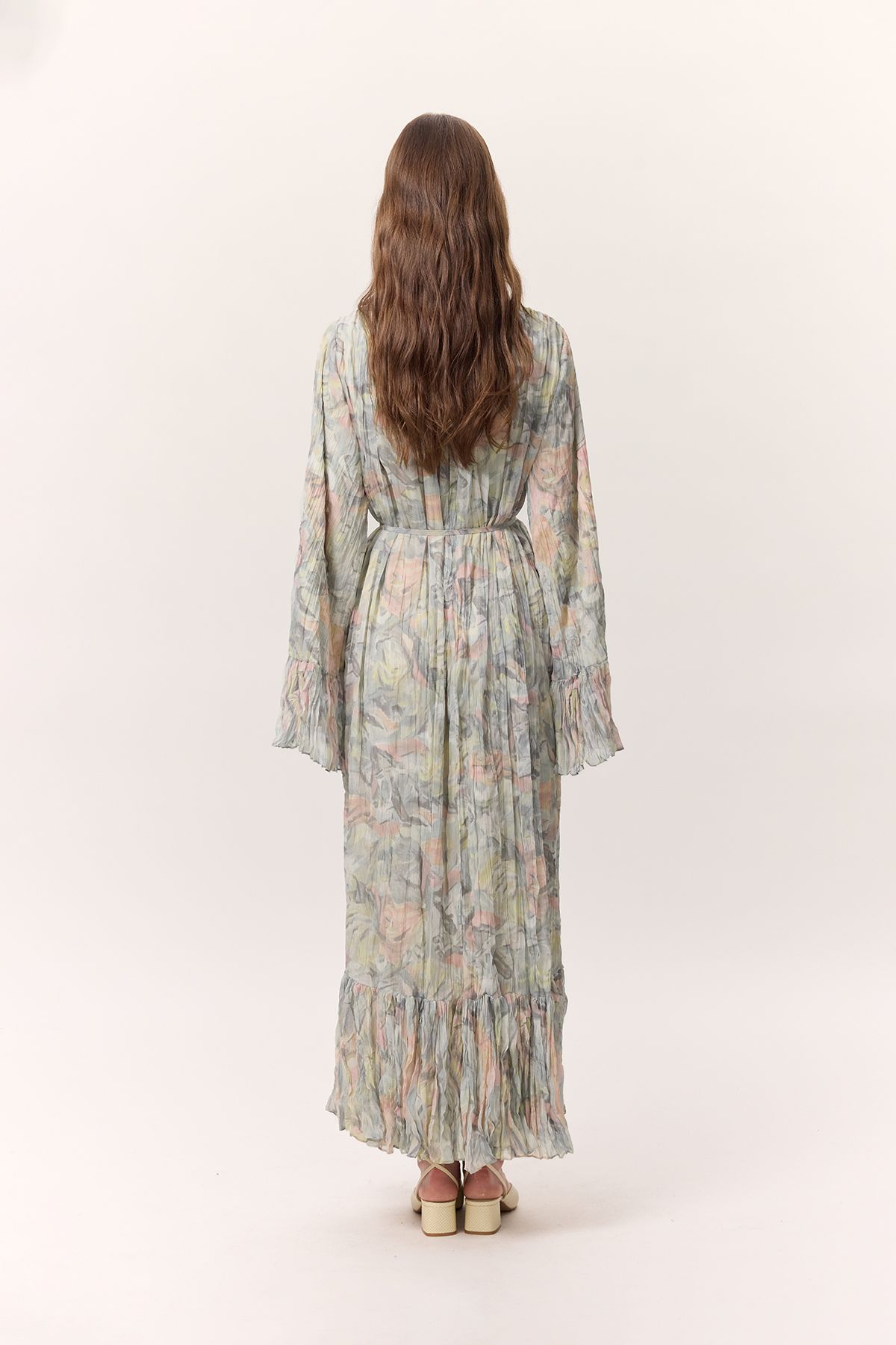 Manuka-Patterned Crushli Folded Elbi̇Se Sophia Yeşi̇L 7