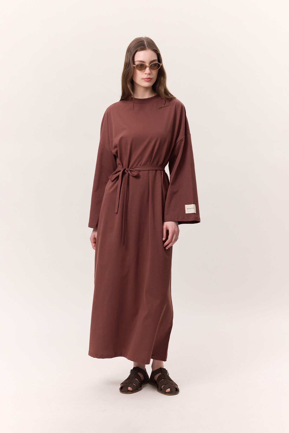 Manuka-  OVERSIZE Langes Freizeitkleid - Baumrinde 3