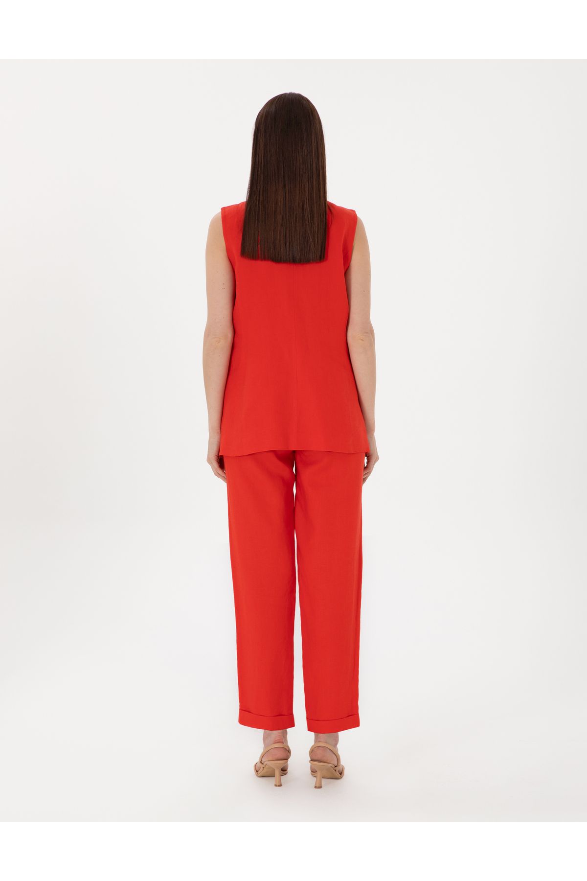 Pierre Cardin-Red Linen Trousers 50299975 -Vr030 4