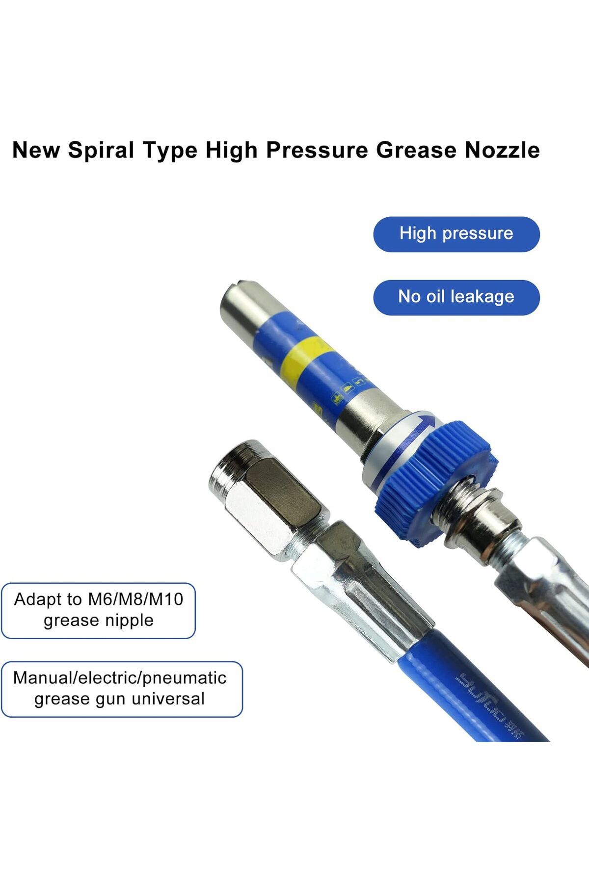 fulina-High Pressure Grease Coupler,Quick Lock and Release Grease Tool Tip Adapter,for Tight Spaces 4