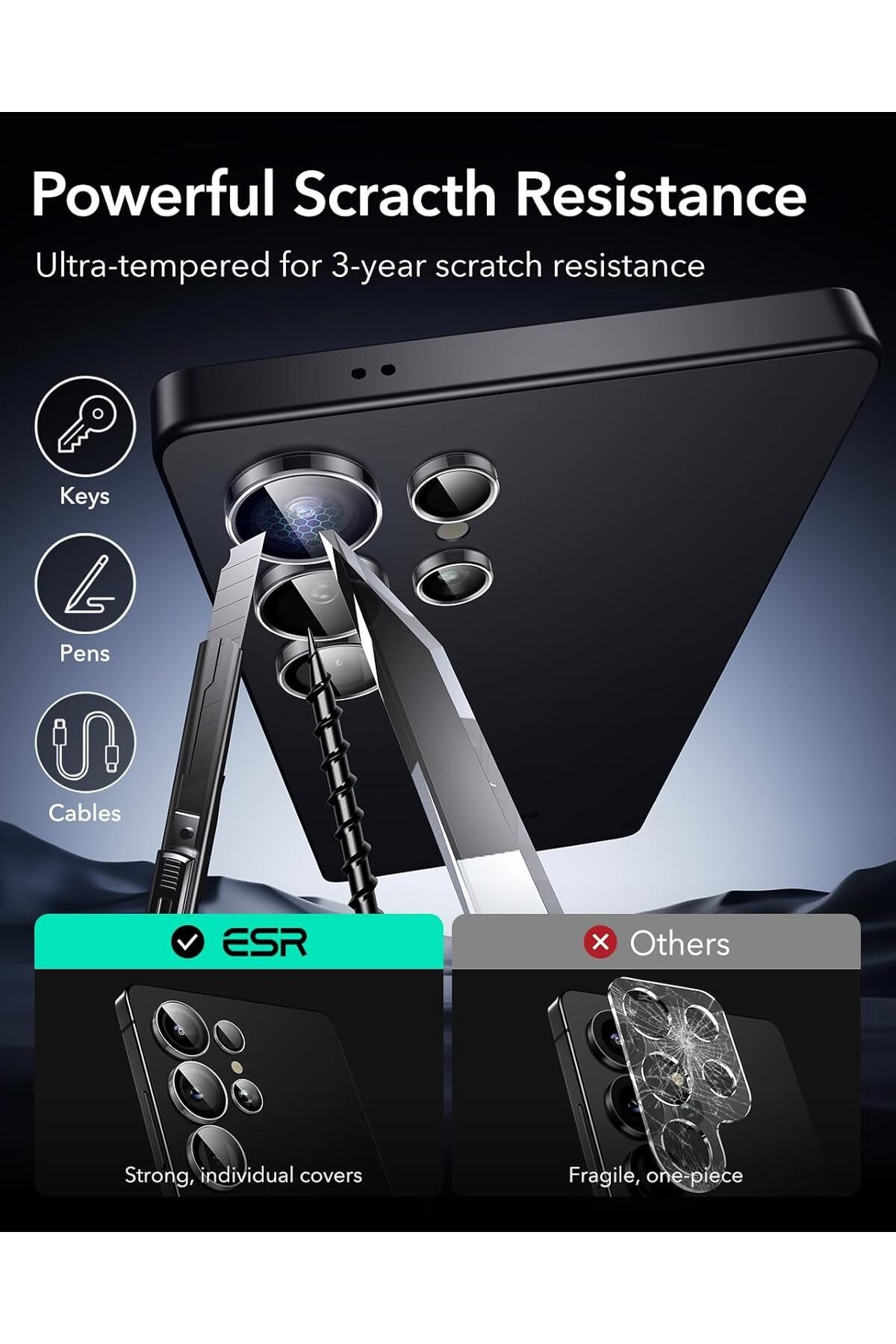 AWH-Camera Lens Protector for Samsung Galaxy S25 Ultra, Scratch-Resistant, 1 Set (Clear) 7