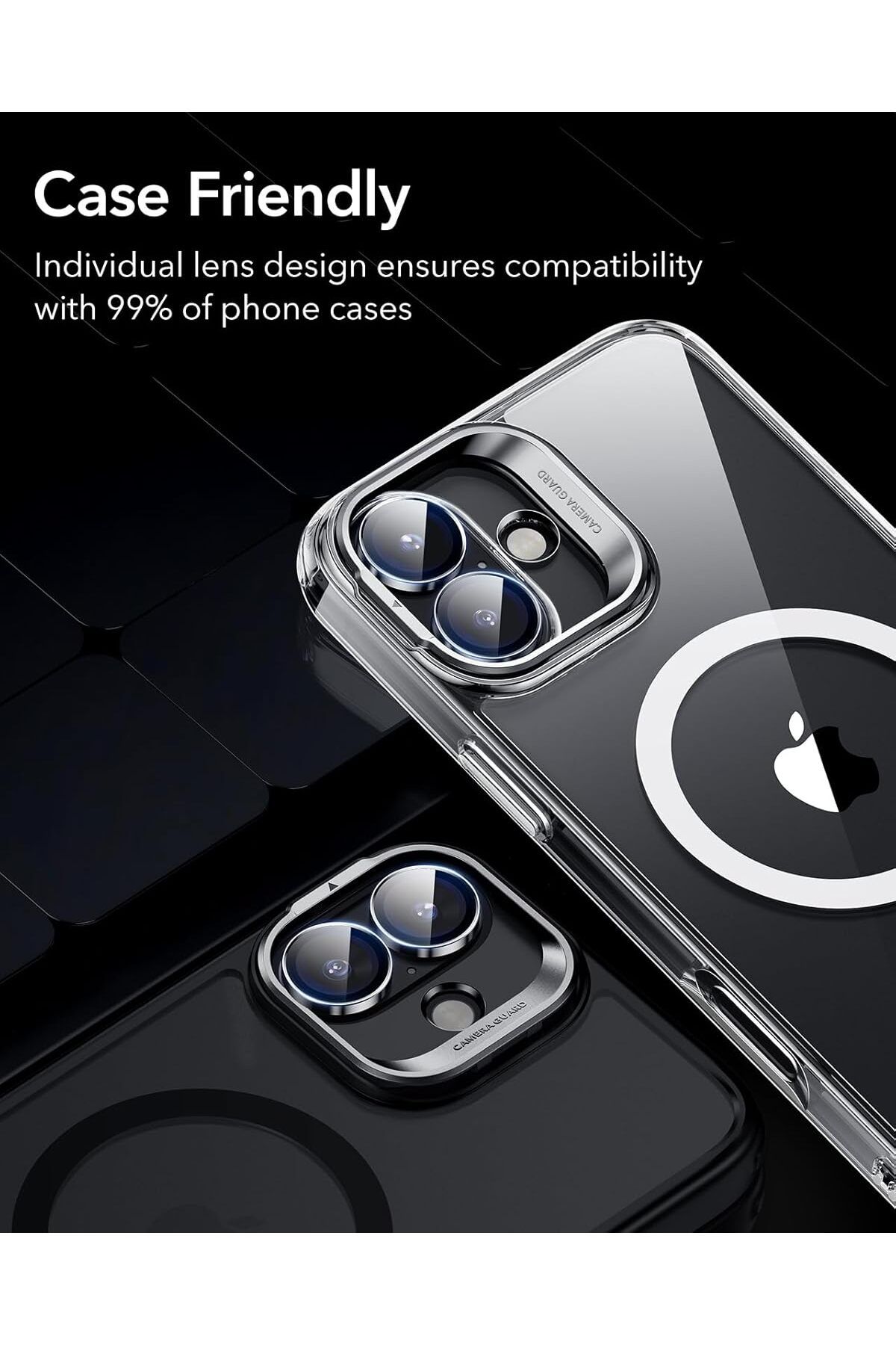 AWH-2 Pack Camera Lens Protector for iPhone 16/16 Plus, Scratch-Resistant Armorite HD Glass (Black) 8