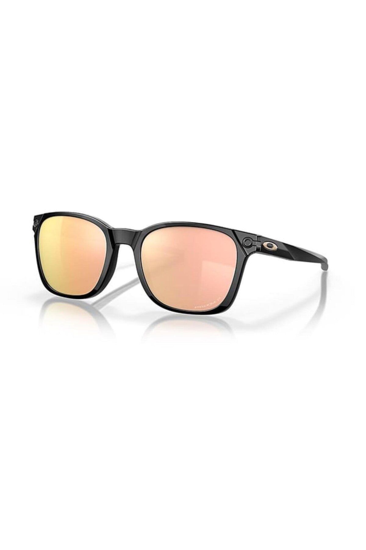 عینک آفتابی مردانه استخوانی مشکی مربعی شکل Oak 9018 901806 55 Ojector Mirrored Polarized Oakley