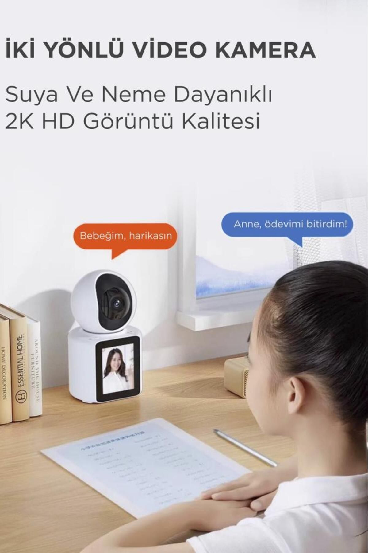 Ahanda Buldum Monitörlü Smart Ip Full Hd 360° Akıllı Güvenlik Kamerası Bebek Kamerası fotoğrafı 3 (önizleme)