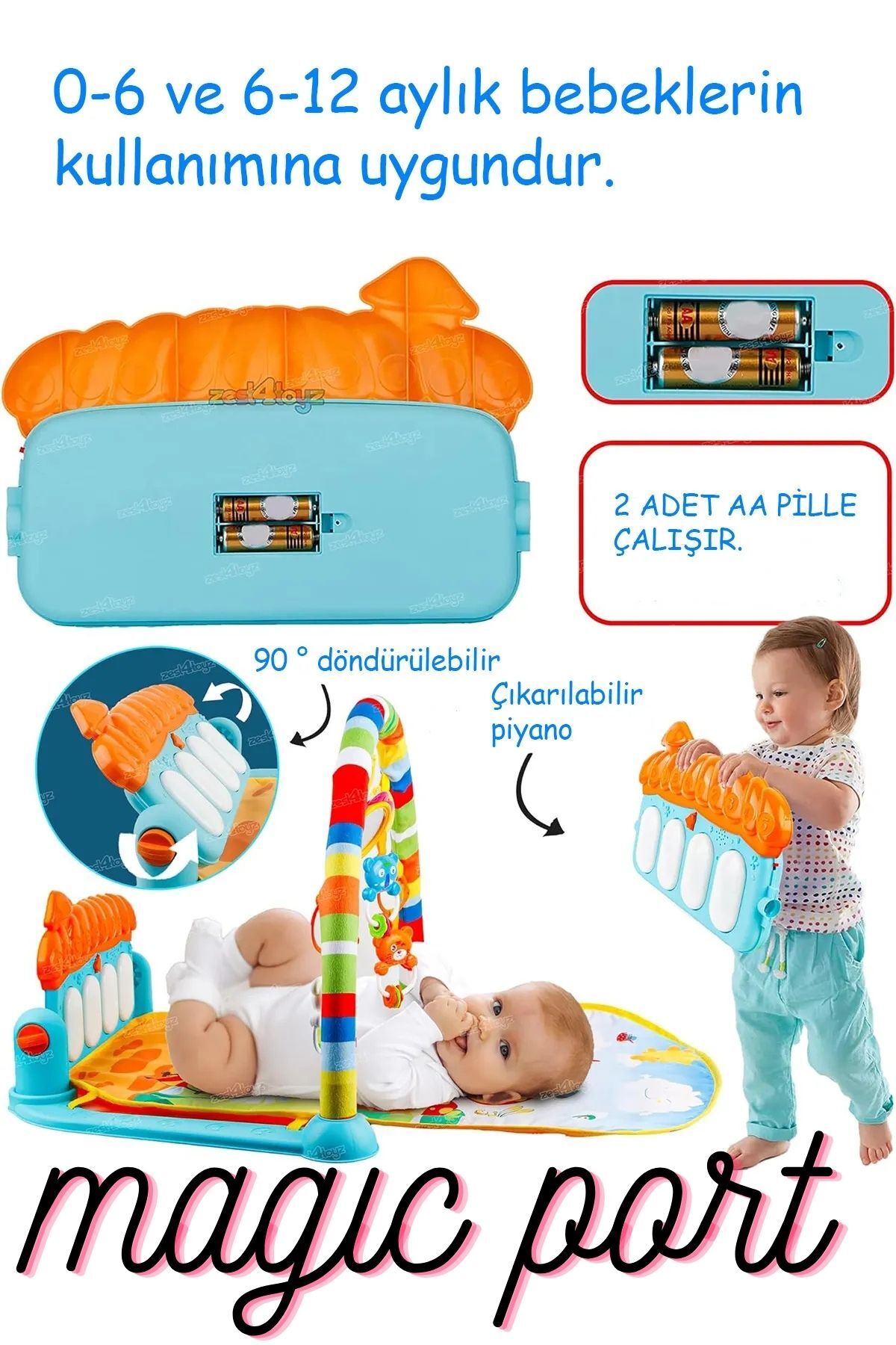 melektoys Magıc Port Sevimli Piyanolu Sesli Işıklı Aynalı Oyun Halısı Yer Minderi 3 In 1 Yenilenen Tasarım fotoğrafı 4 (önizleme)