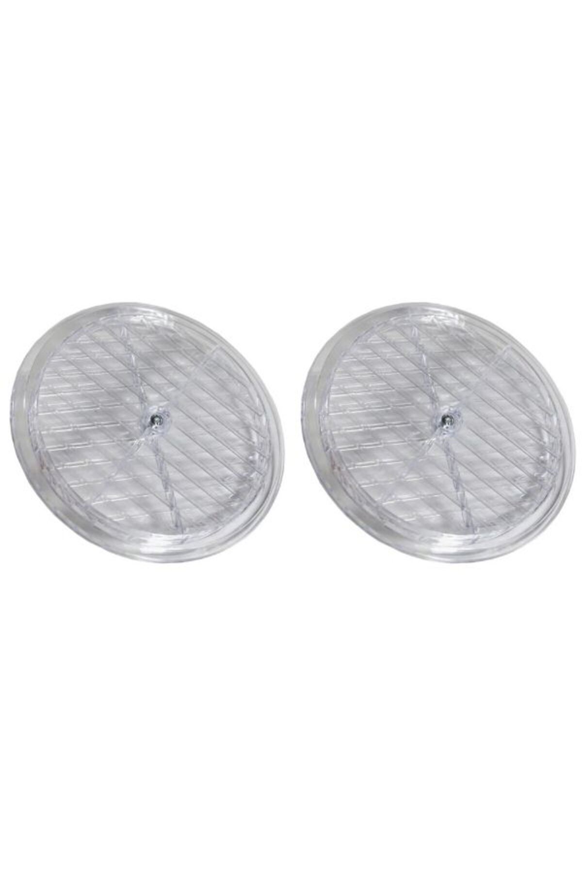 Viyalente 2 Piese Ventilatie Gaz Natural Grila Sticla Transparenta Diametru 18 Cm - One Size
