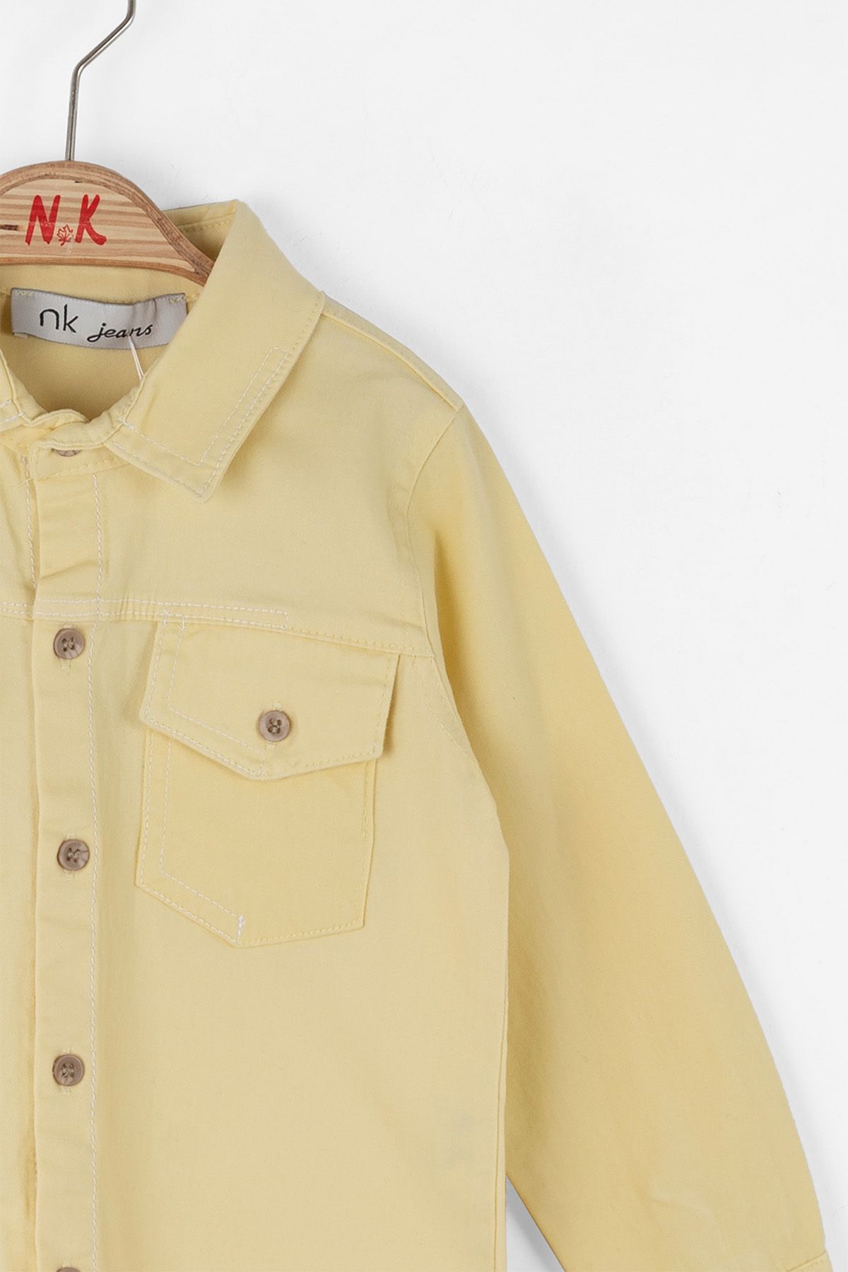 nk kids-Long Sleeve Buttoned Pocket Comfortable Fit Cotton Boy's Shirt 3