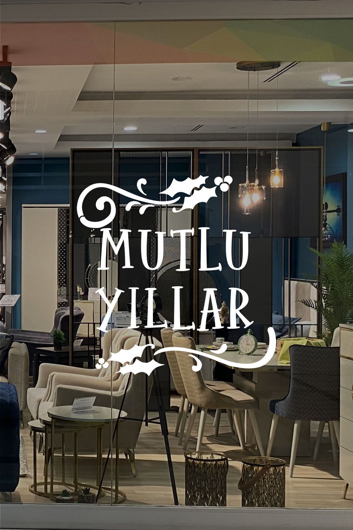 MIGNATIS Decoratiuni De Craciun Cu Ornamente Detaliate Din Frunze Si Scris De La Multi Ani - One Size