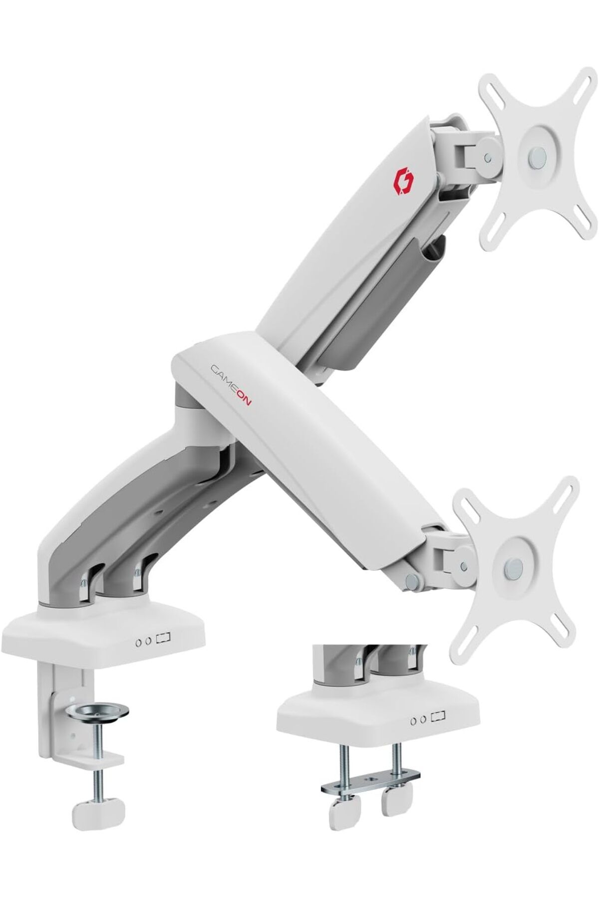 GAMEON-GO-5450 Dual Monitor Arm, Gaming And Office Use, Supports 17" - 32”, Each Arm Up To 2-9 KG - White 1